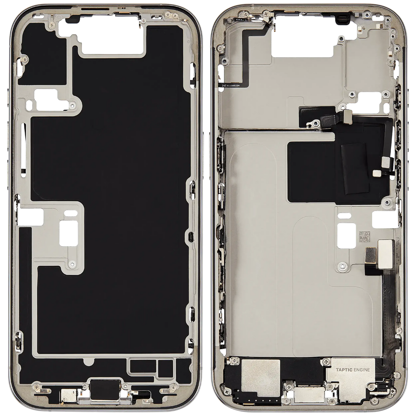 Mid-Frame Housing W/ Charging Port Flex & Small Parts For iPhone 16 Pro (US Version) (Pull) (White Titanium)