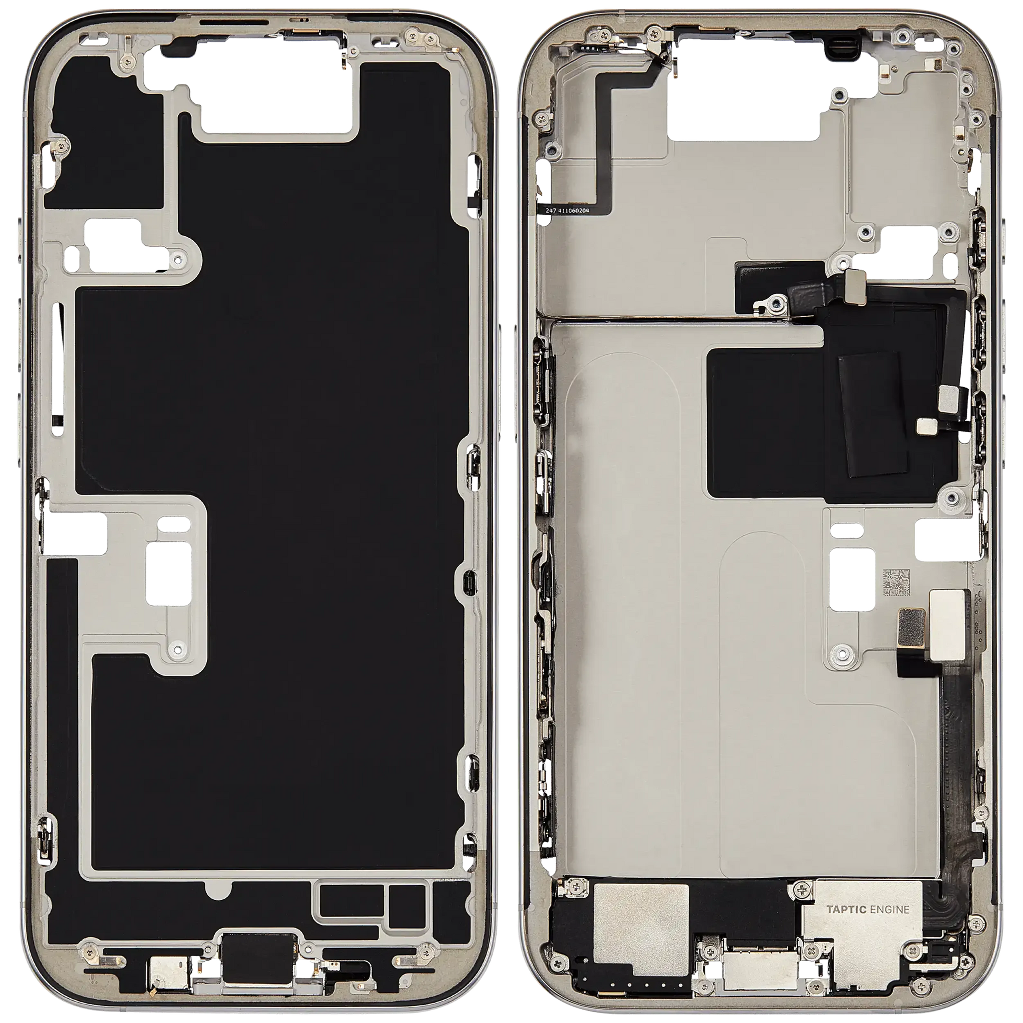 Mid-Frame Housing W/ Charging Port Flex & Small Parts For iPhone 16 Pro (US Version) (Pull) (White Titanium)