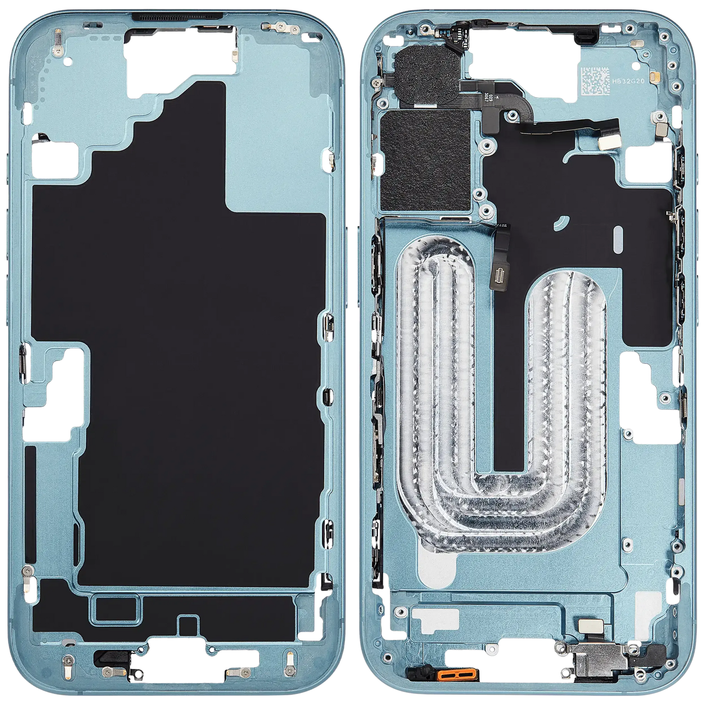 Mid-Frame Housing W/ Small Parts For iPhone 16 (EU / Global Version) (Pull) (Teal)