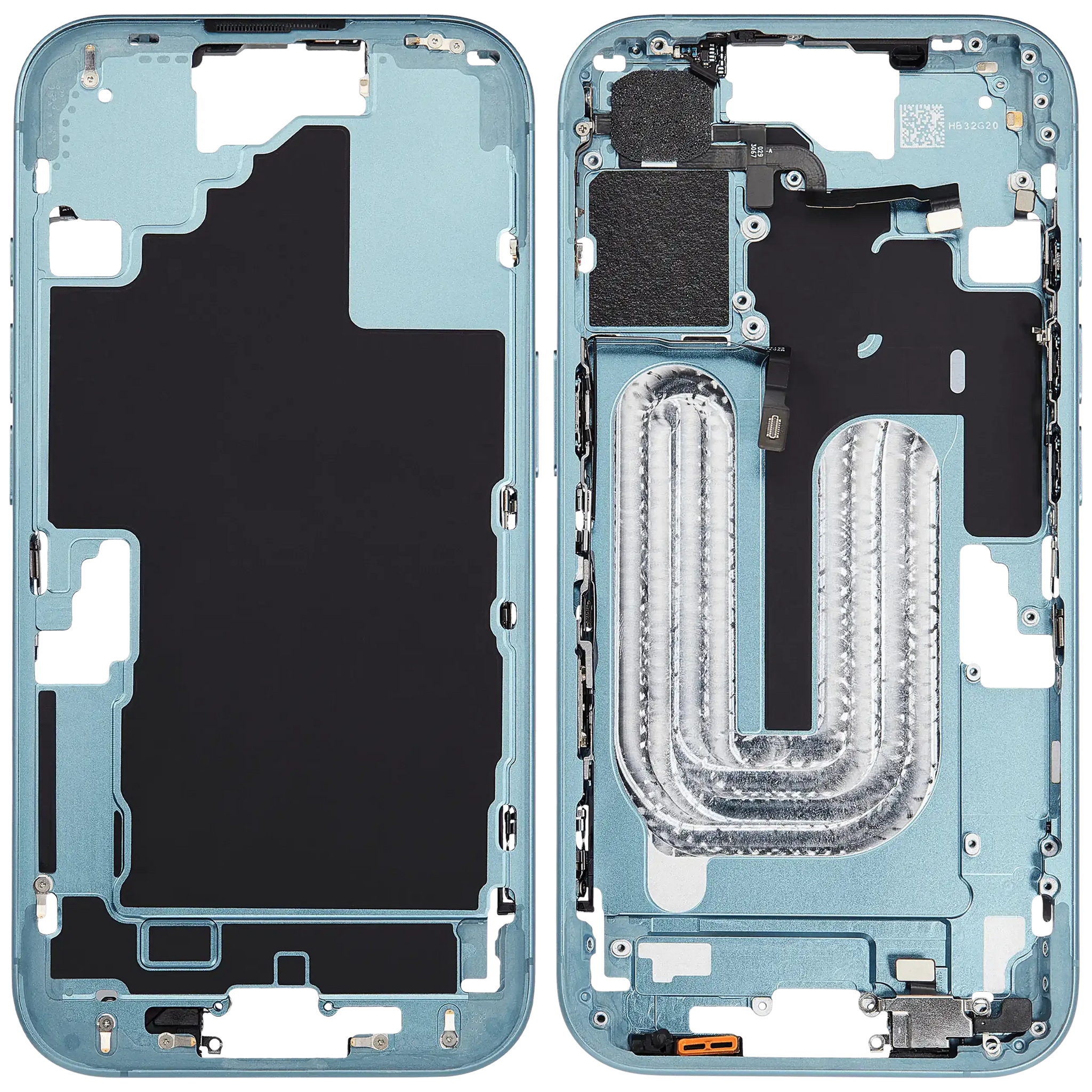 Mid-Frame Housing W/ Small Parts For iPhone 16 (EU / Global Version) (Pull) (Teal)
