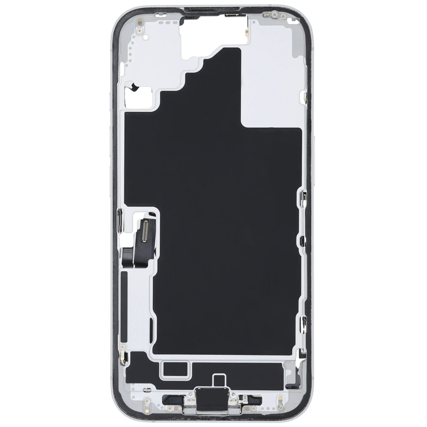 Mid-Frame Housing W/ Charging Port Flex & Small Parts For iPhone 16 (US Version) (Pull) (White)