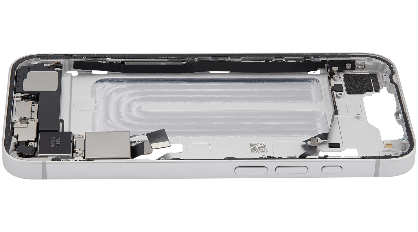 Mid-Frame Housing W/ Charging Port Flex & Small Parts For iPhone 16e (US Version) (Pull) (White)