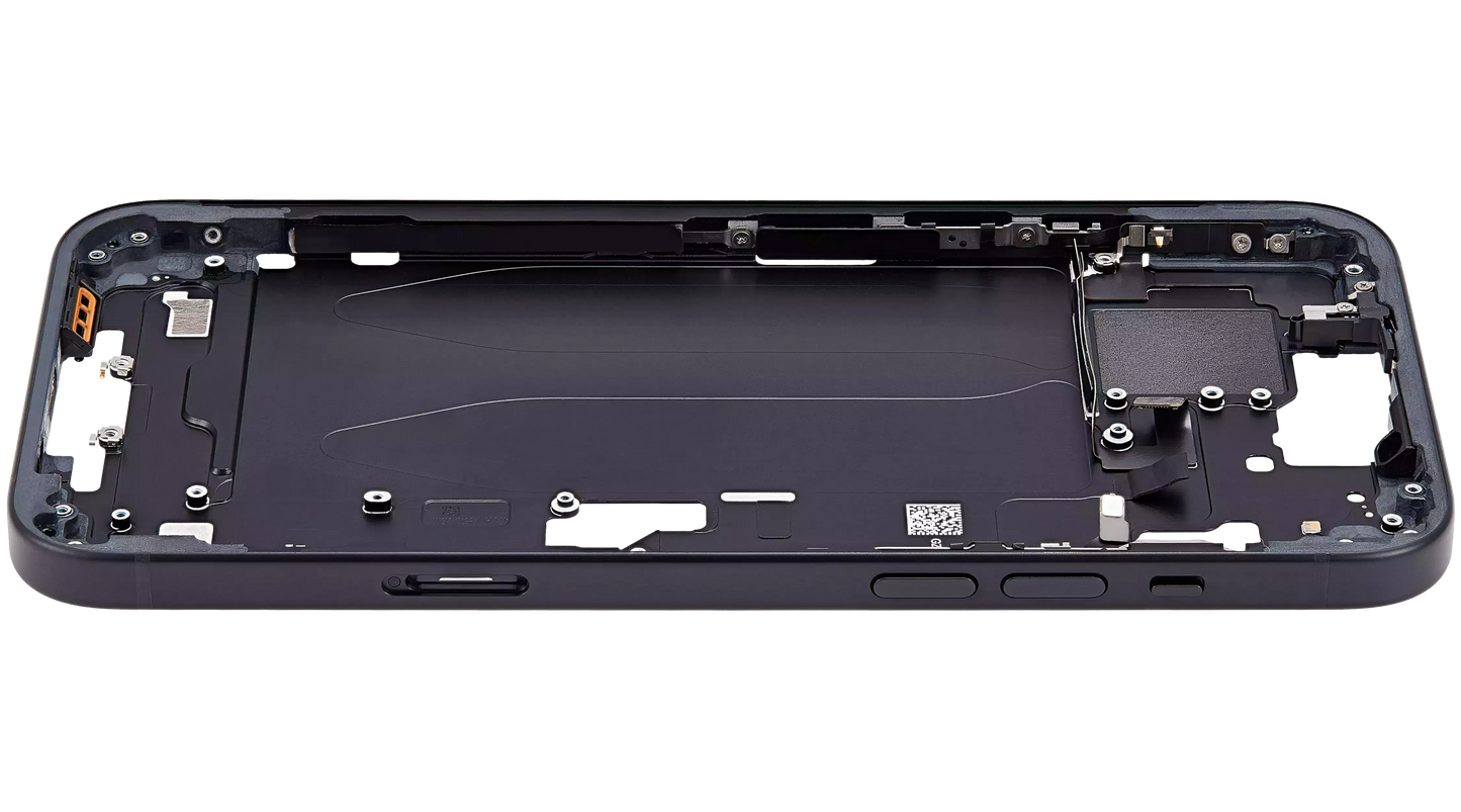 Mid-Frame Housing W/ Charging Port Flex & Small Parts For iPhone 15 Plus (EU / Global Version) (Pull) (Black)