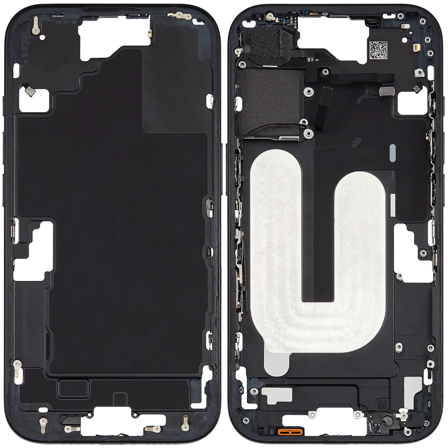 Mid-Frame Housing W/ Small Parts For iPhone 16 (US Version) (Pull) (Black)