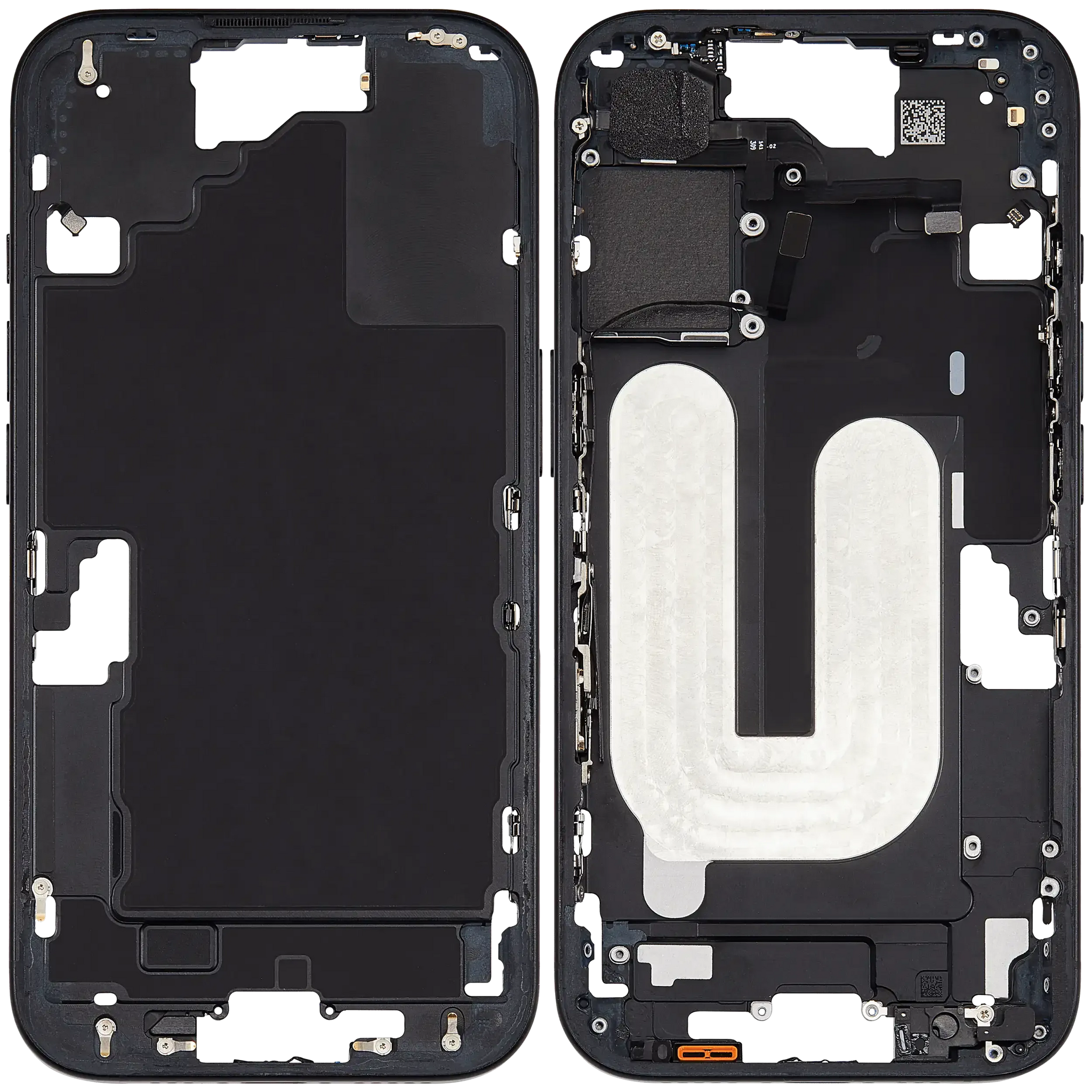 Mid-Frame Housing W/ Small Parts For iPhone 16 (US Version) (Pull) (Black)