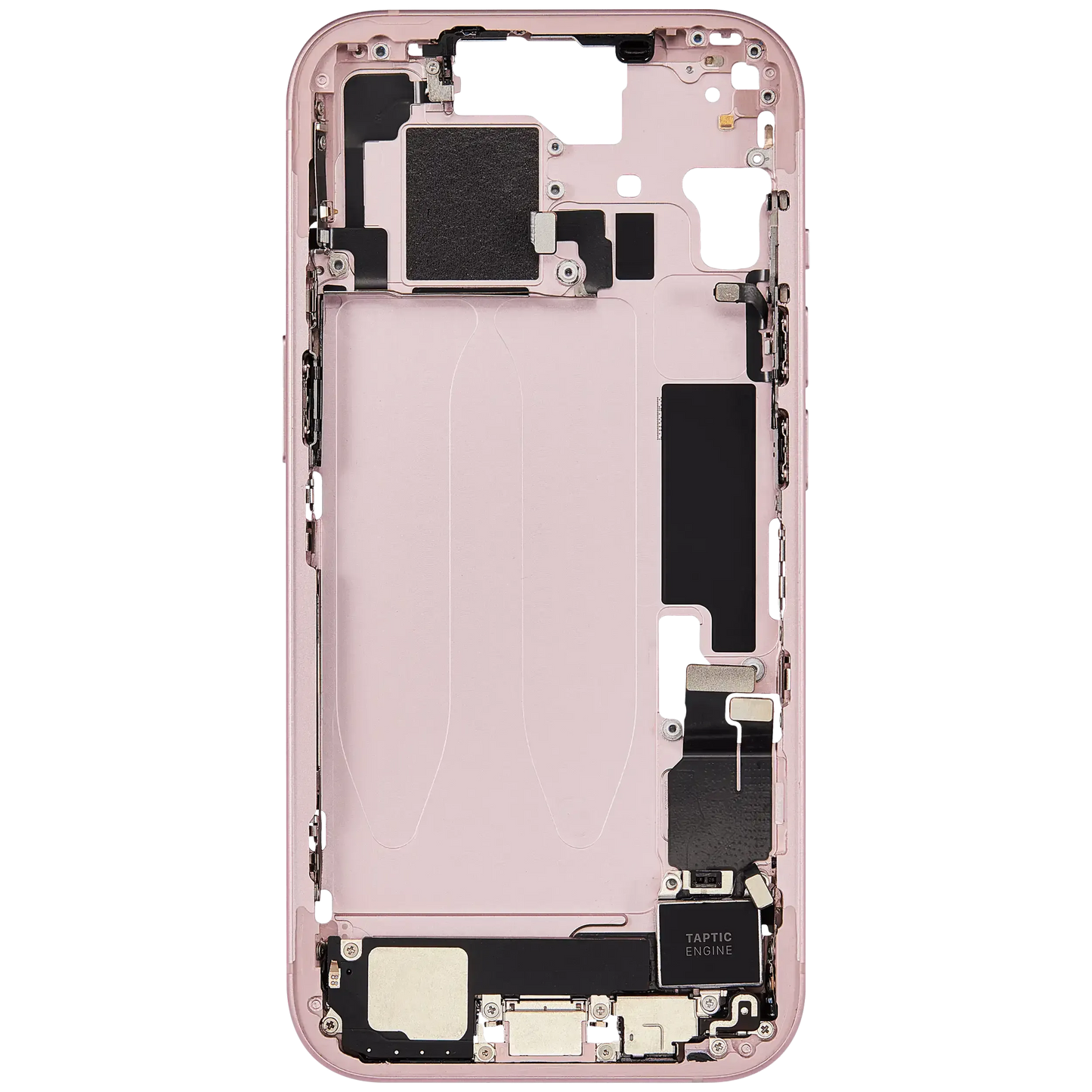 Mid-Frame Housing W/ Charging Port Flex & Small Parts For iPhone 15 (EU / Global Version) (Pull) (Pink)