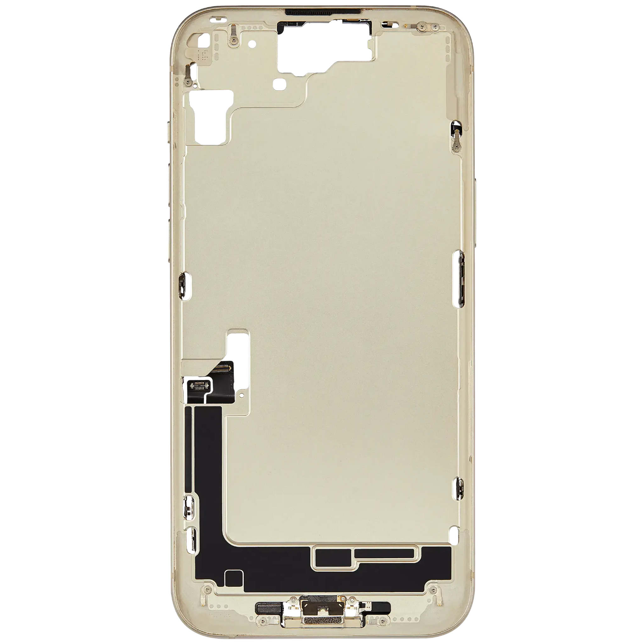 Mid-Frame Housing W/ Charging Port Flex & Small Parts For iPhone 15 Plus (EU / Global Version) (Pull) (Yellow)