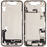 Mid-Frame Housing W/ Charging Port Flex & Small Parts For iPhone 14 (US Version) (Used OEM Pull: Grade A) (Starlight)