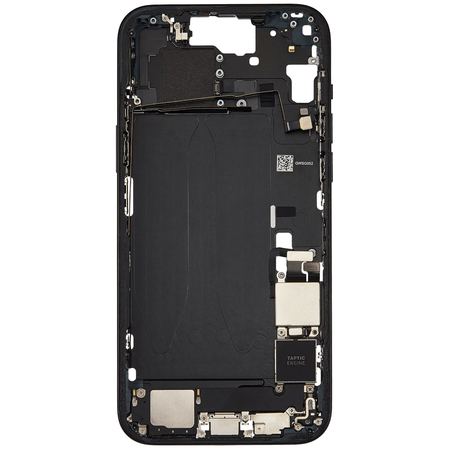 Mid-Frame Housing W/ Charging Port Flex & Small Parts For iPhone 15 Plus (US Version) (Pull) (Black)