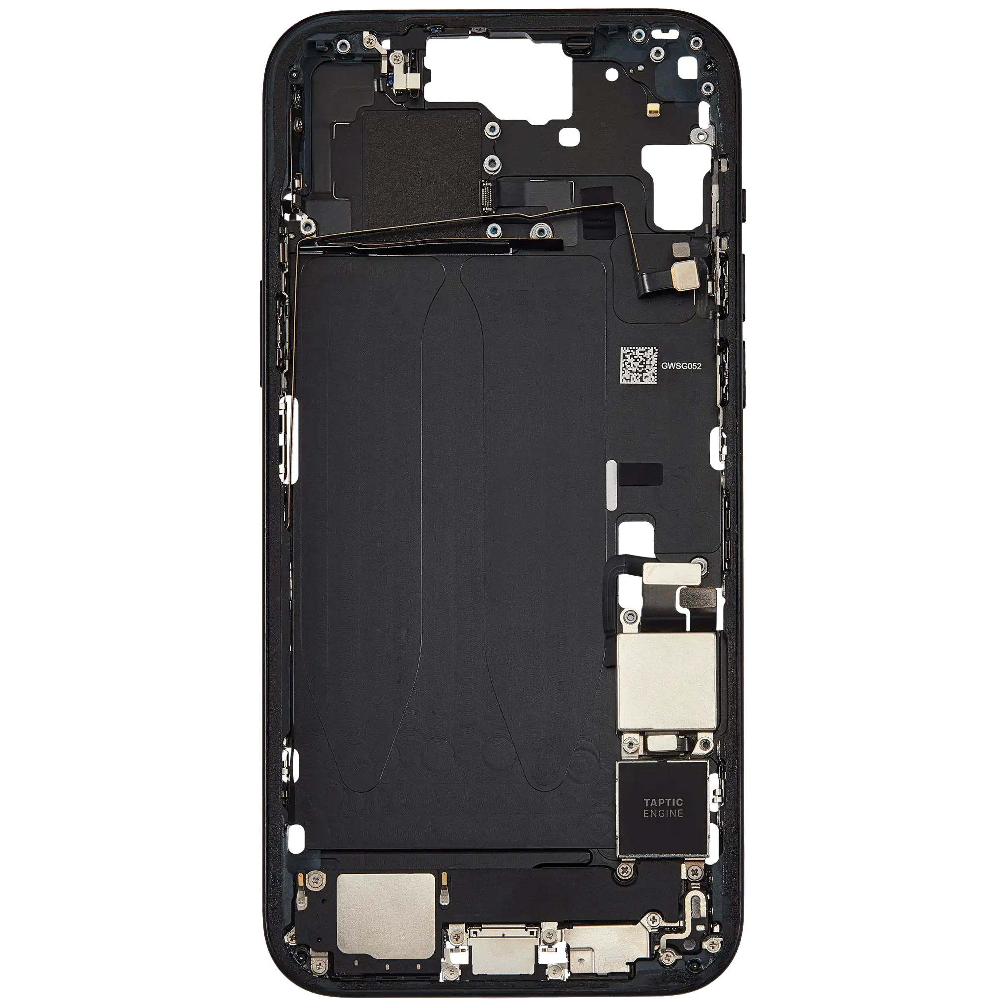 Mid-Frame Housing W/ Charging Port Flex & Small Parts For iPhone 15 Plus (US Version) (Pull) (Black)