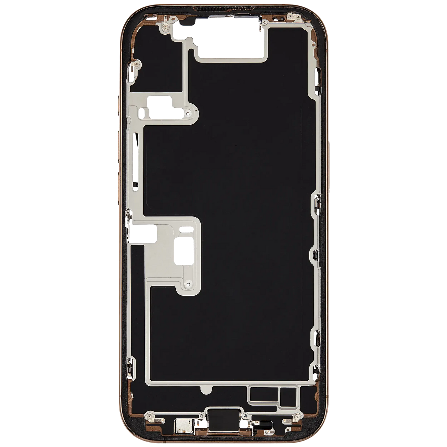 Mid-Frame Housing W/ Charging Port Flex & Small Parts For iPhone 16 Pro (US Version) (Pull) (Desert Titanium)