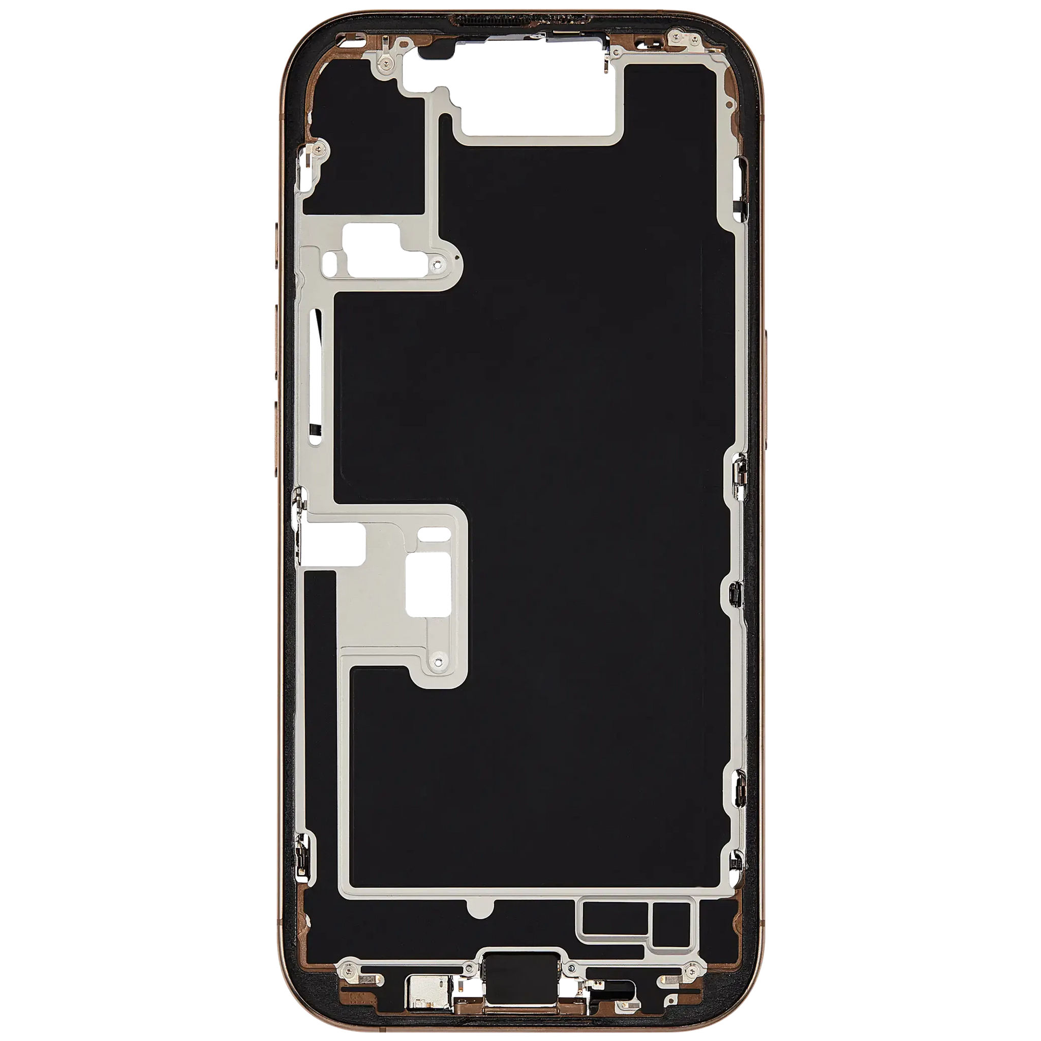 Mid-Frame Housing W/ Charging Port Flex & Small Parts For iPhone 16 Pro (US Version) (Pull) (Desert Titanium)