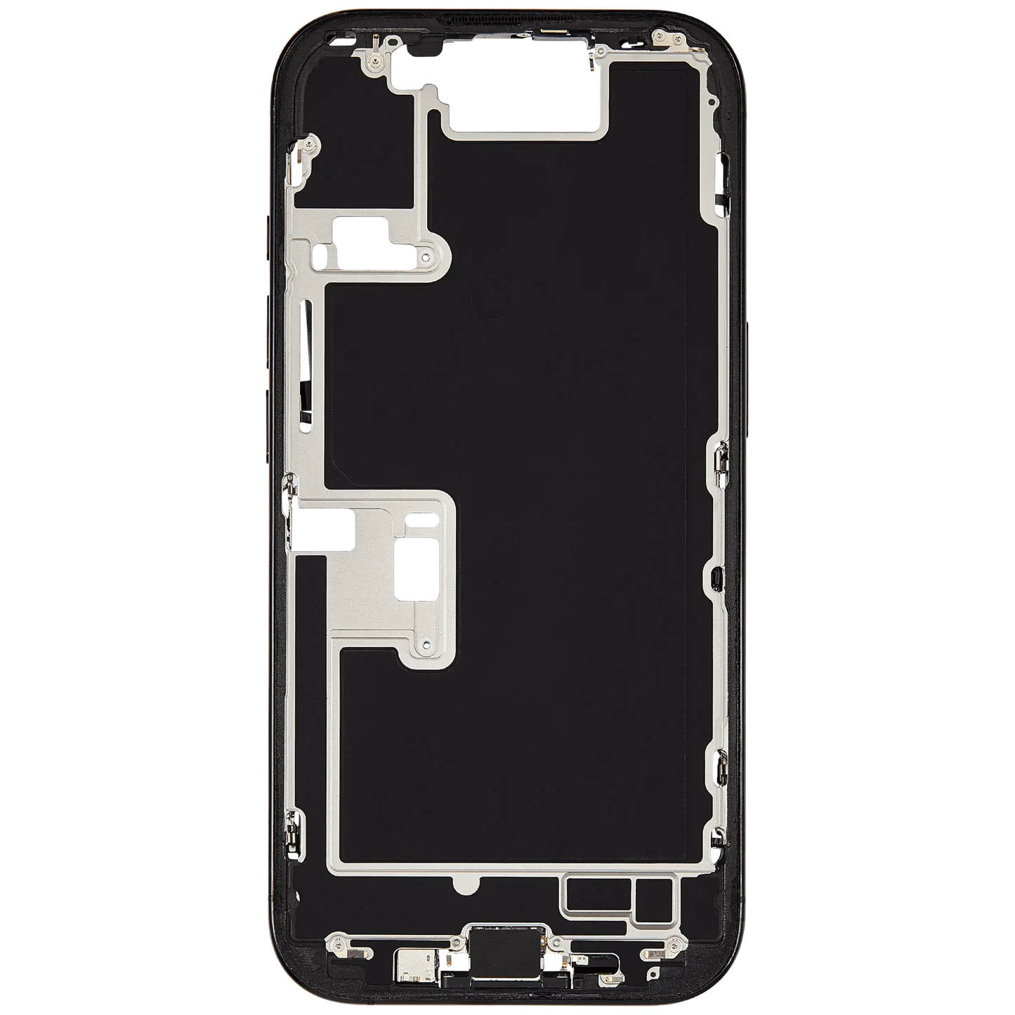 Mid-Frame Housing W/ Charging Port Flex & Small Parts For iPhone 16 Pro (US Version) (Pull) (Black Titanium)