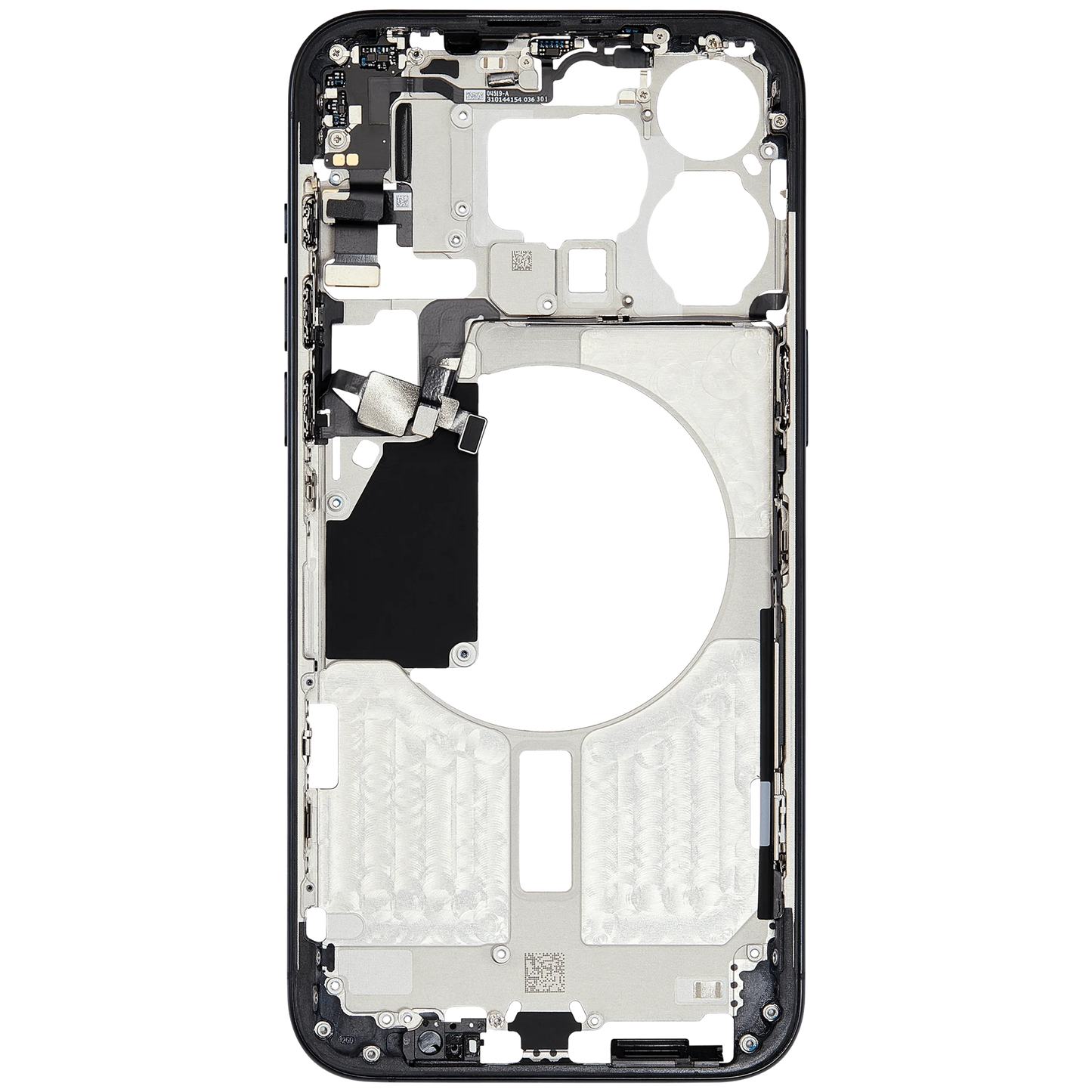 Mid-Frame Housing W/ Small Parts For iPhone 15 Pro Max (EU / Global Version) (Used OEM Pull: Grade A) (Blue Titanium)