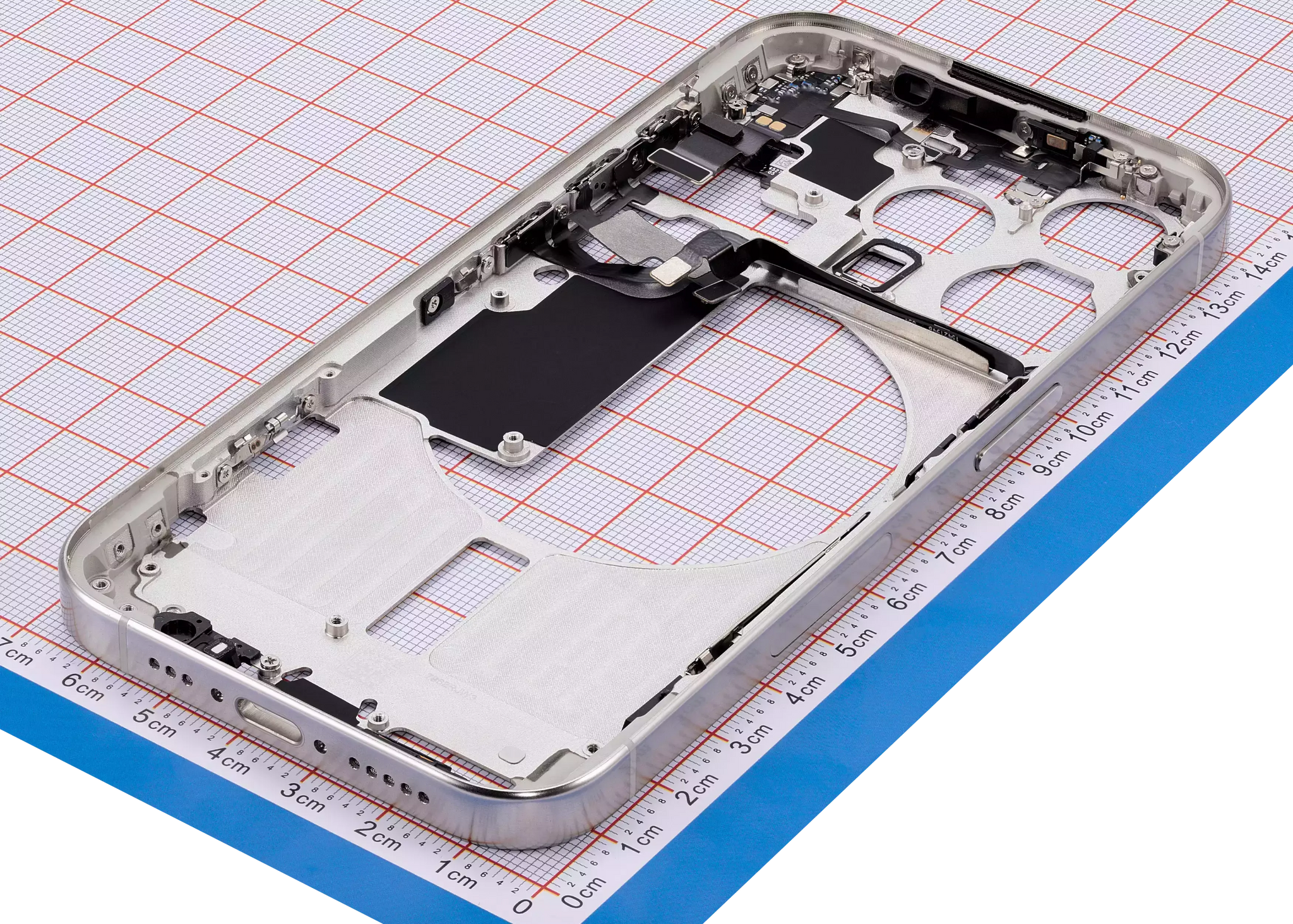 Mid-Frame Housing W/ Small Parts For iPhone 15 Pro (US Version) (Pull) (White Titanium)