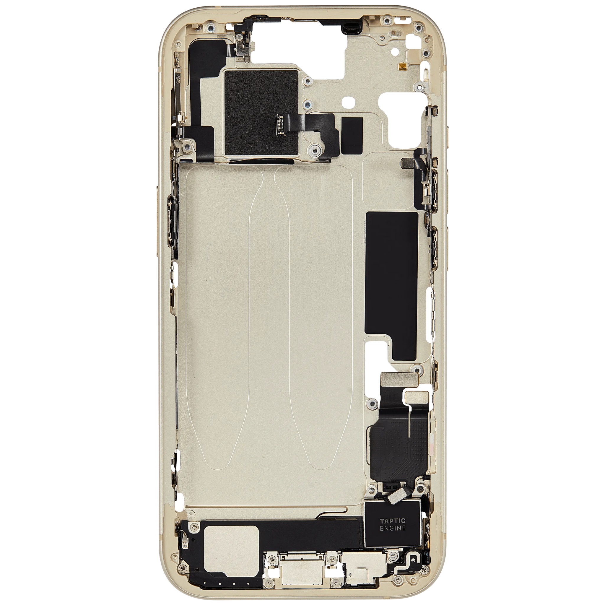 Mid-Frame Housing W/ Charging Port Flex & Small Parts For iPhone 15 (EU / Global Version) (Pull) (Yellow)
