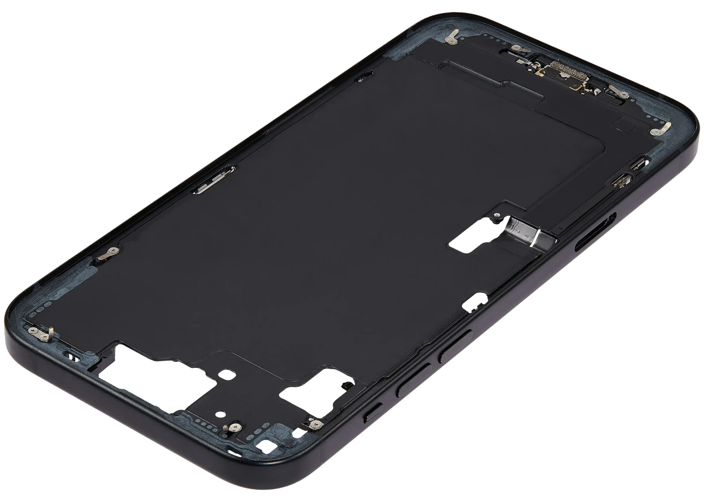 Mid-Frame Housing W/ Charging Port Flex & Small Parts For iPhone 15 Plus (EU / Global Version) (Pull) (Black)