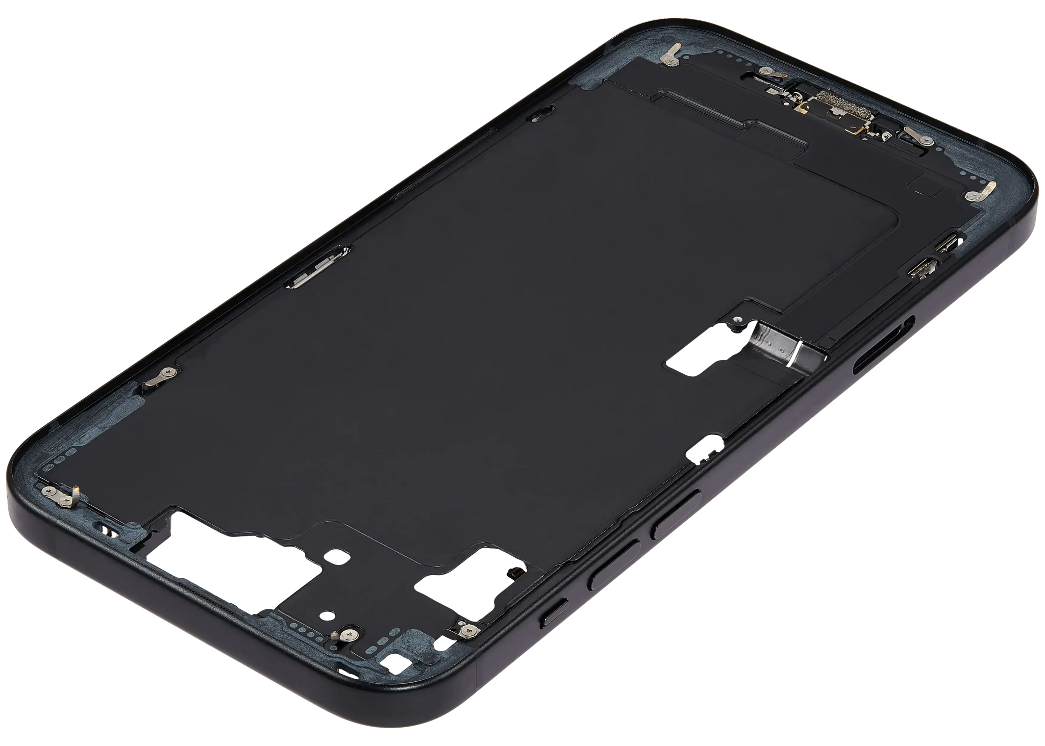 Mid-Frame Housing W/ Charging Port Flex & Small Parts For iPhone 15 Plus (EU / Global Version) (Pull) (Black)