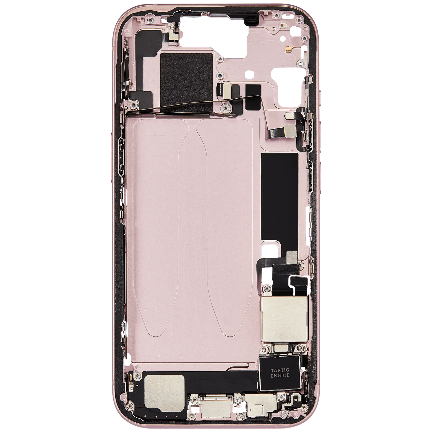 Mid-Frame Housing W/ Charging Port Flex & Small Parts For iPhone 15 (US Version) (Pull) (Pink)