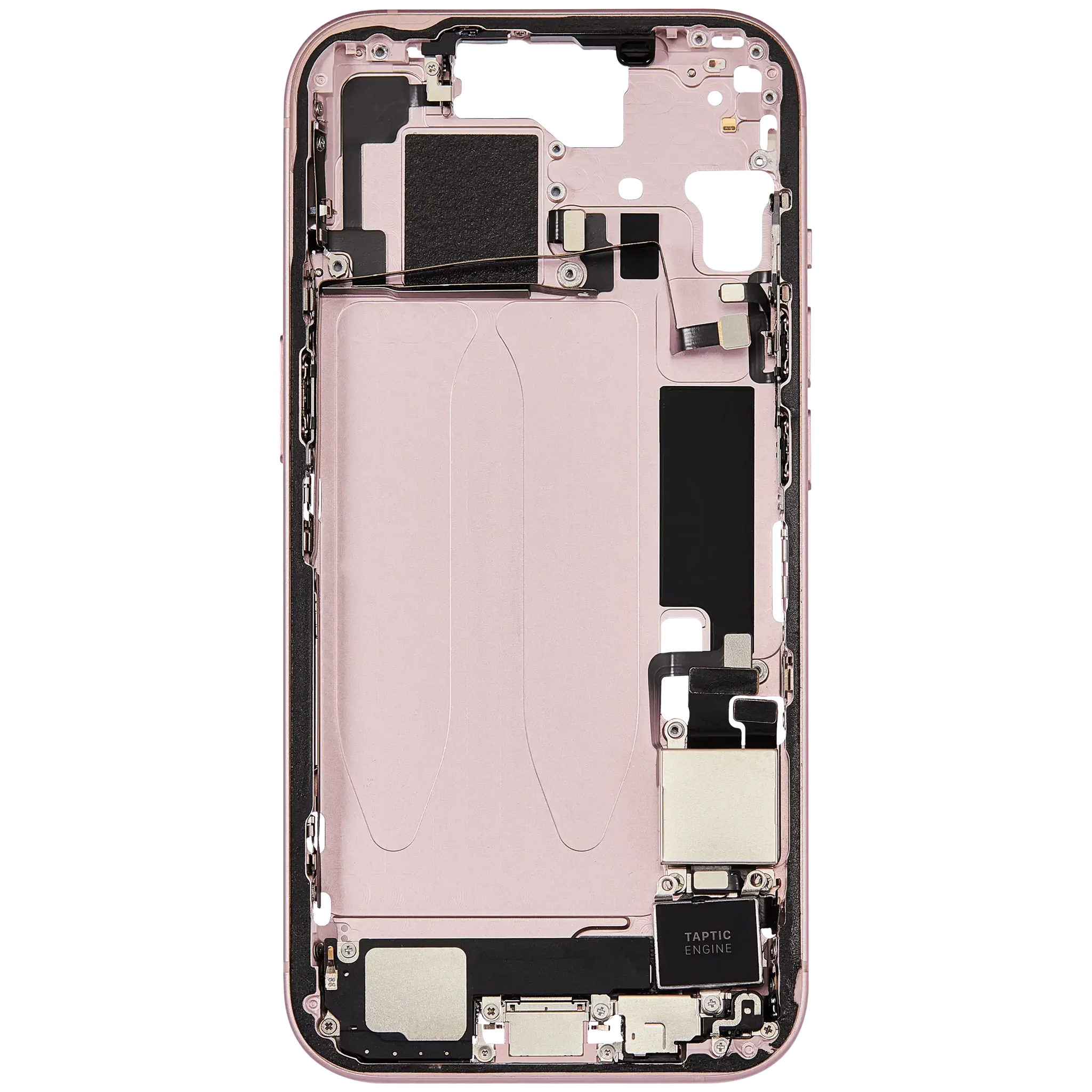 Mid-Frame Housing W/ Charging Port Flex & Small Parts For iPhone 15 (US Version) (Pull) (Pink)