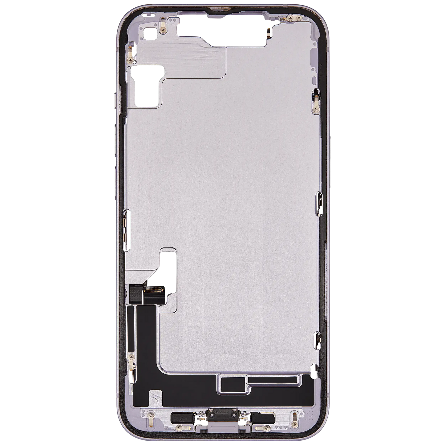 Mid-Frame Housing W/ Charging Port Flex & Small Parts For iPhone 14 (EU / Global Version) (Pull) (Purple)