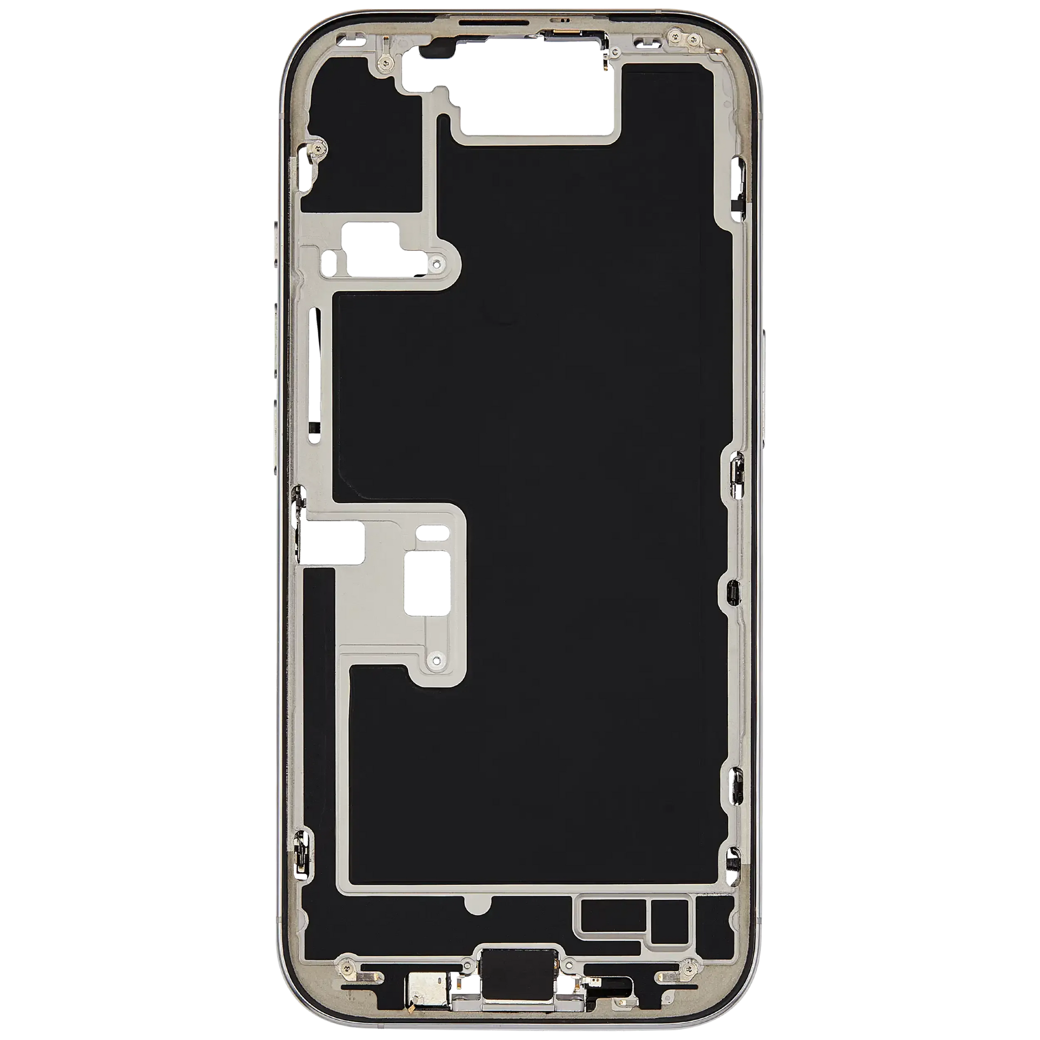 Mid-Frame Housing W/ Charging Port Flex & Small Parts For iPhone 16 Pro (US Version) (Pull) (White Titanium)