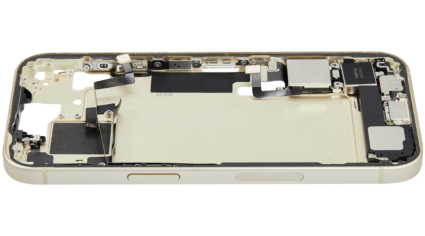 Mid-Frame Housing W/ Charging Port Flex & Small Parts For iPhone 15 (US Version) (Pull) (Yellow)