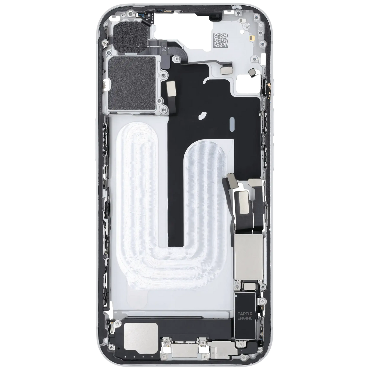 Mid-Frame Housing W/ Charging Port Flex & Small Parts For iPhone 16 (US Version) (Pull) (White)