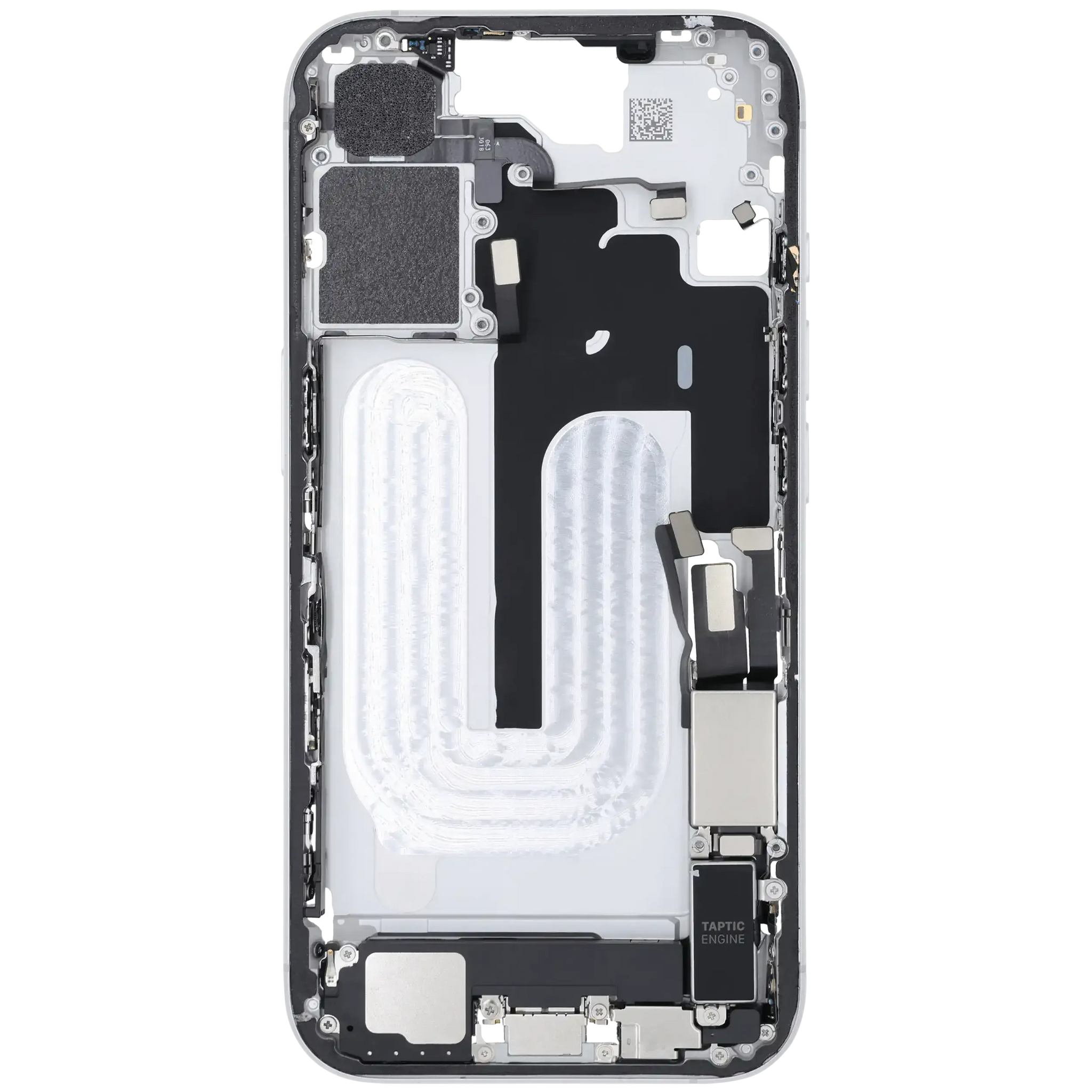 Mid-Frame Housing W/ Charging Port Flex & Small Parts For iPhone 16 (US Version) (Pull) (White)