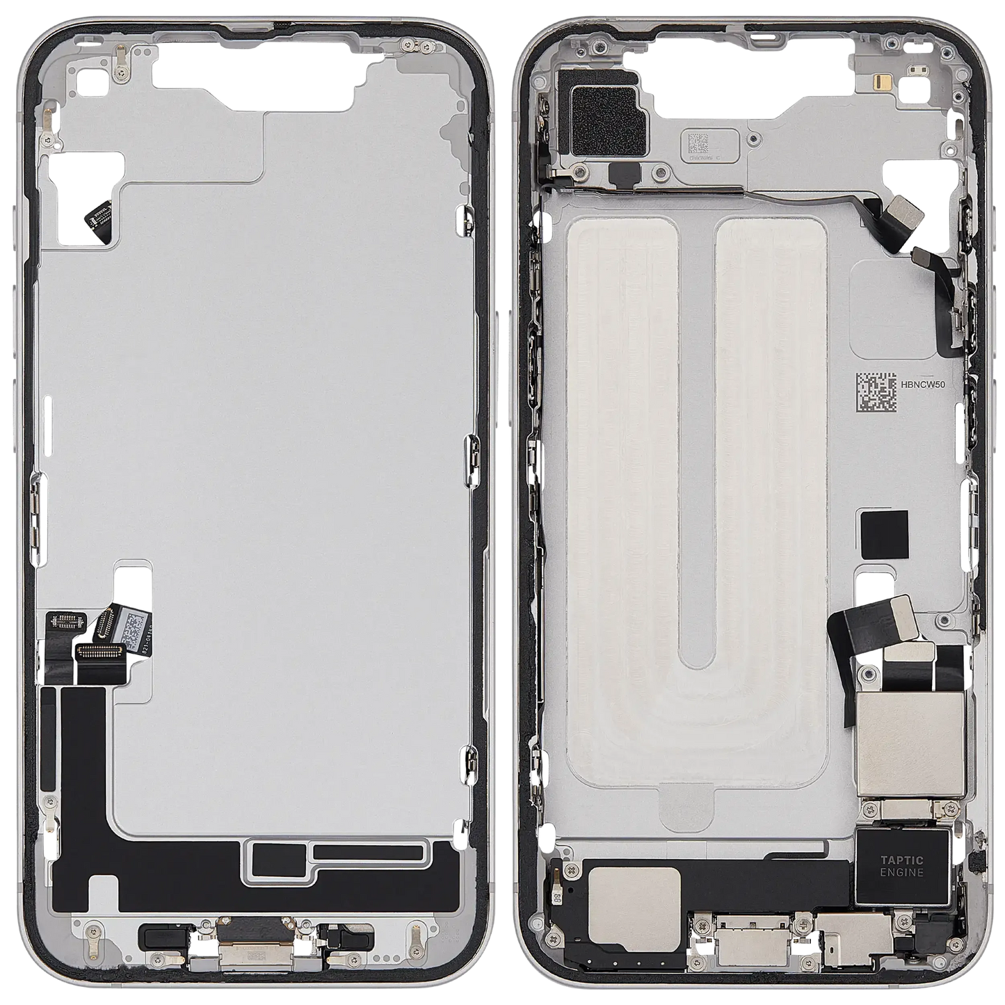 Mid-Frame Housing W/ Charging Port Flex & Small Parts For iPhone 16e (US Version) (Pull) (White)