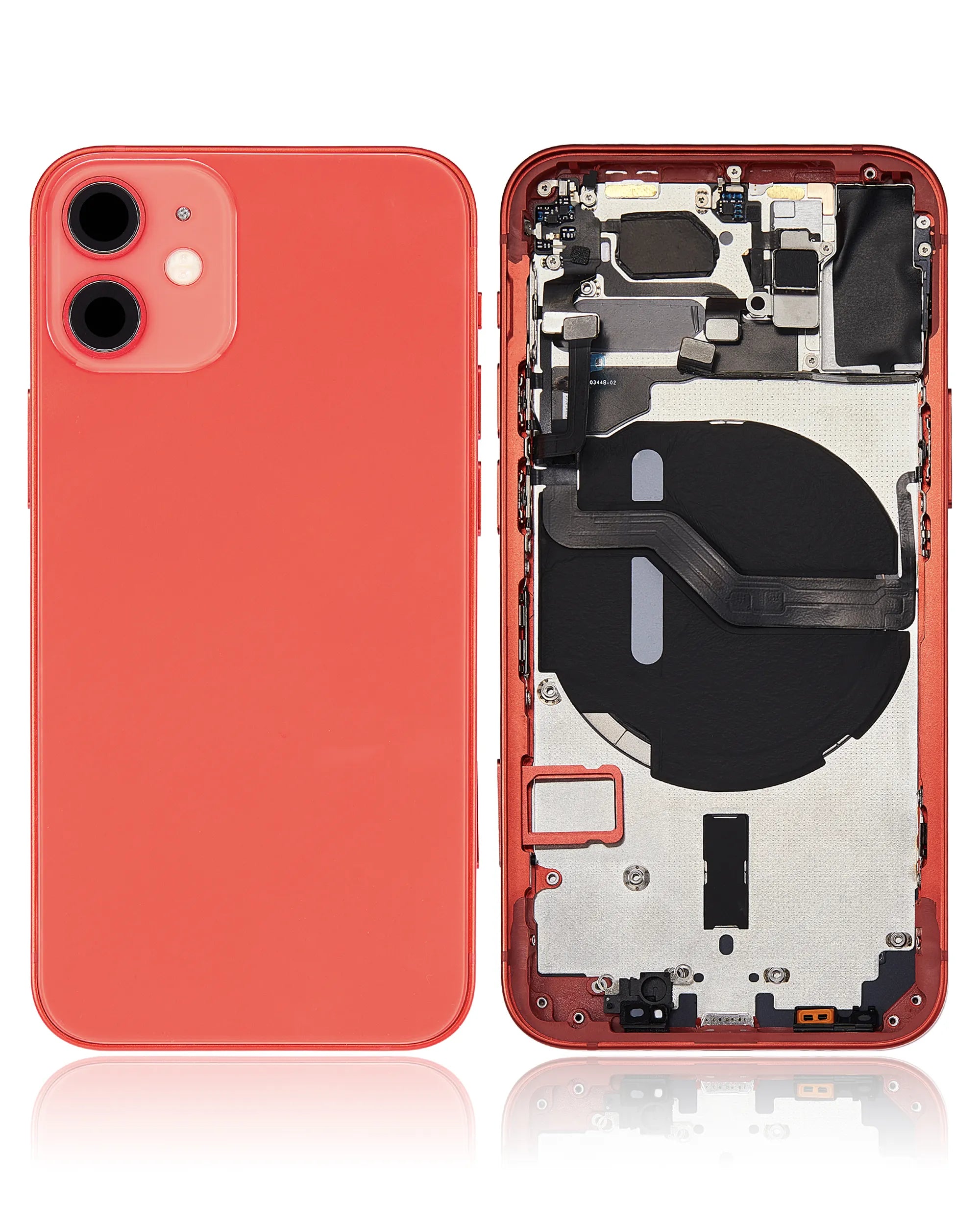 Back Housing W/ Small Parts For iPhone 12 Mini (EU / Global Version) (Pull) (Red)
