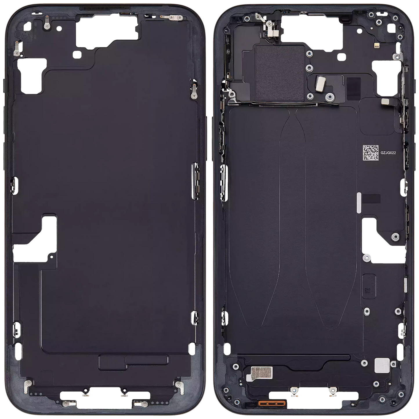 Mid-Frame Housing W/ Charging Port Flex & Small Parts For iPhone 15 Plus (EU / Global Version) (Pull) (Black)