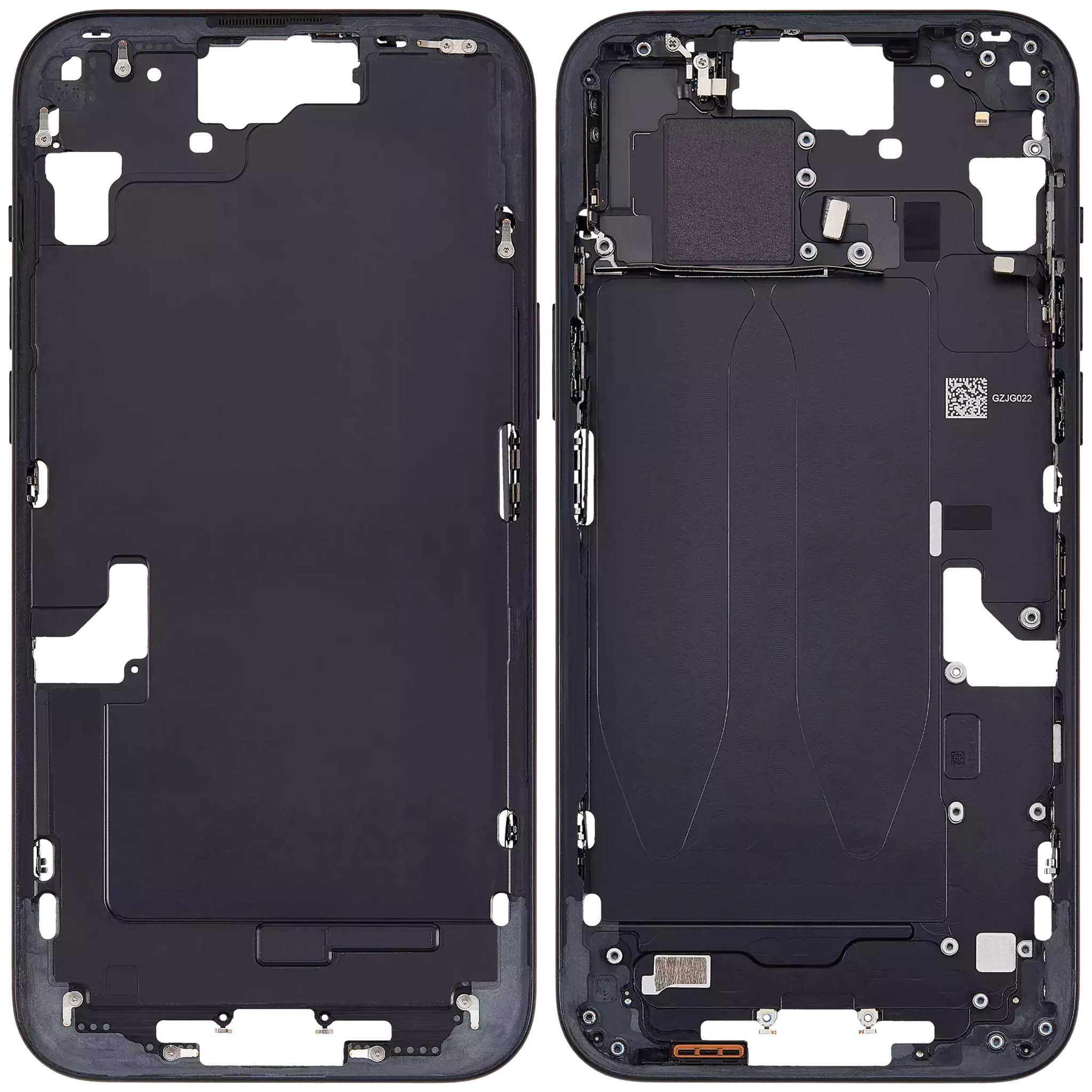 Mid-Frame Housing W/ Charging Port Flex & Small Parts For iPhone 15 Plus (EU / Global Version) (Pull) (Black)