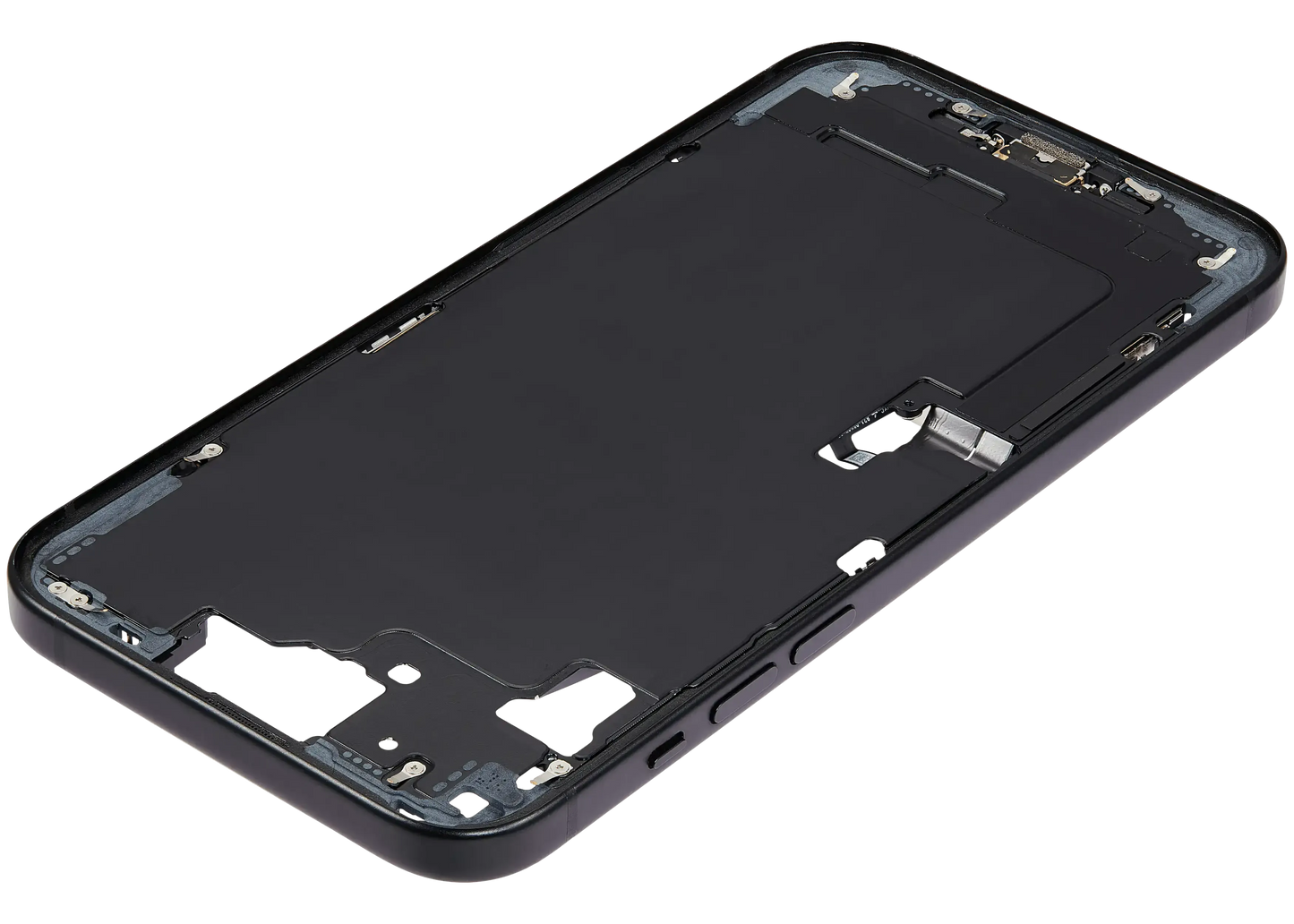 Mid-Frame Housing W/ Charging Port Flex & Small Parts For iPhone 15 Plus (US Version) (Pull) (Black)