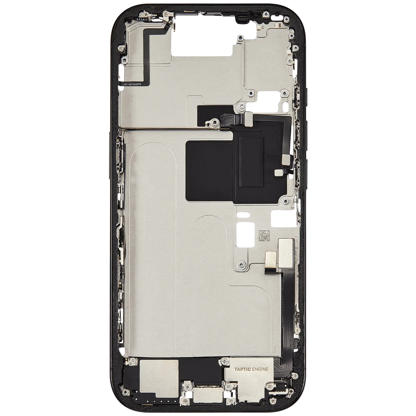 Mid-Frame Housing W/ Charging Port Flex & Small Parts For iPhone 16 Pro (US Version) (Pull) (Black Titanium)