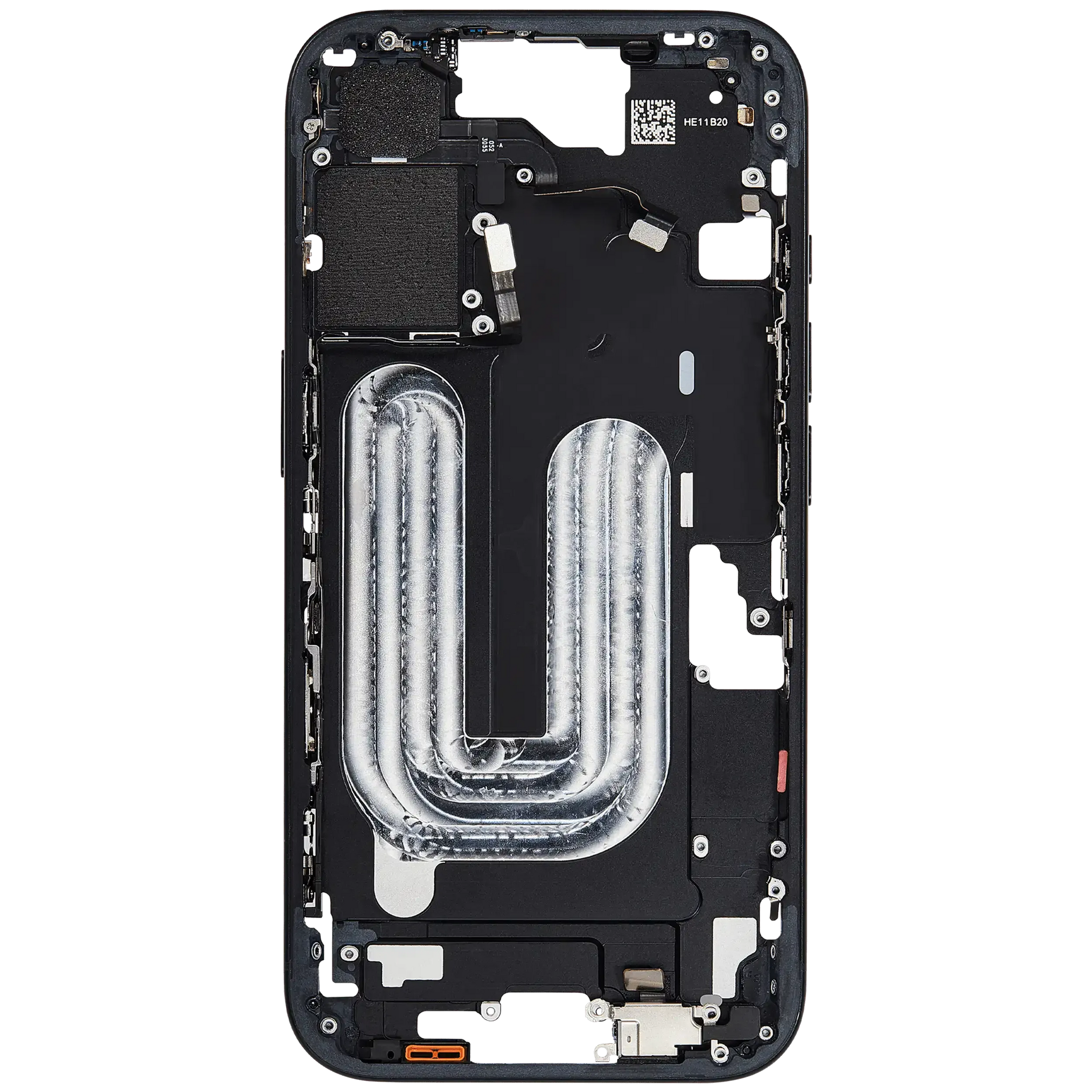 Mid-Frame Housing W/ Small Parts For iPhone 16 (EU / Global Version) (Pull) (Black)