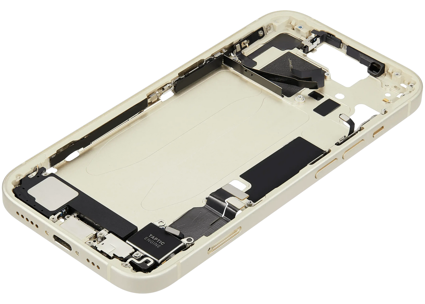 Mid-Frame Housing W/ Charging Port Flex & Small Parts For iPhone 15 (EU / Global Version) (Pull) (Yellow)