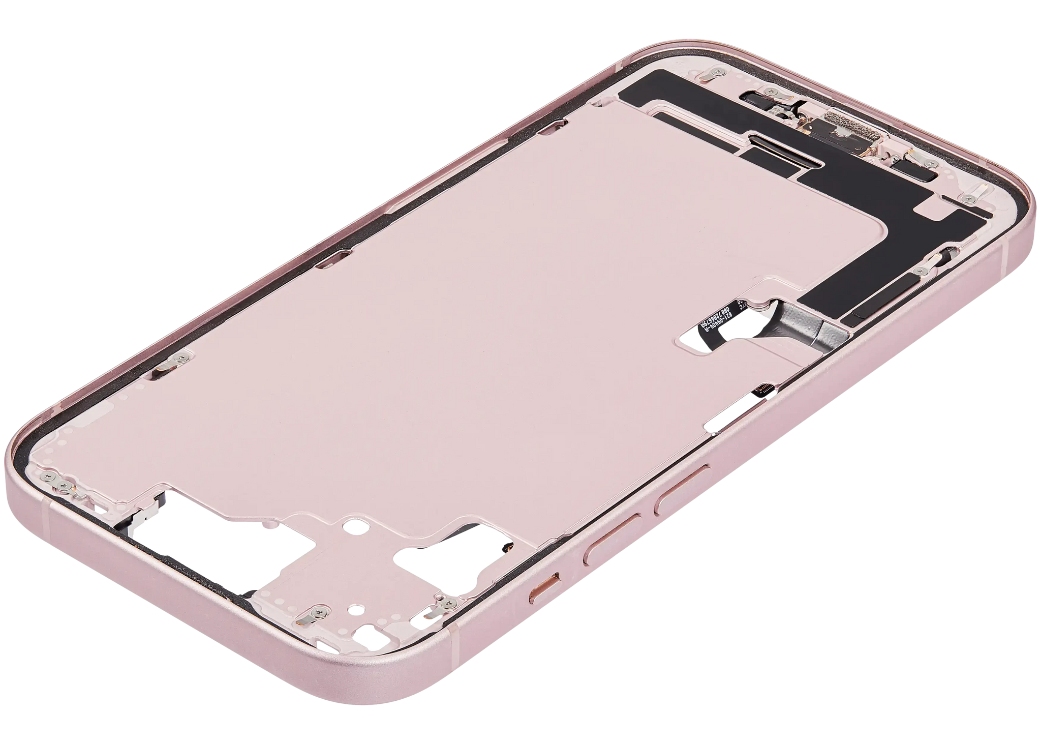 Mid-Frame Housing W/ Charging Port Flex & Small Parts For iPhone 15 (US Version) (Pull) (Pink)