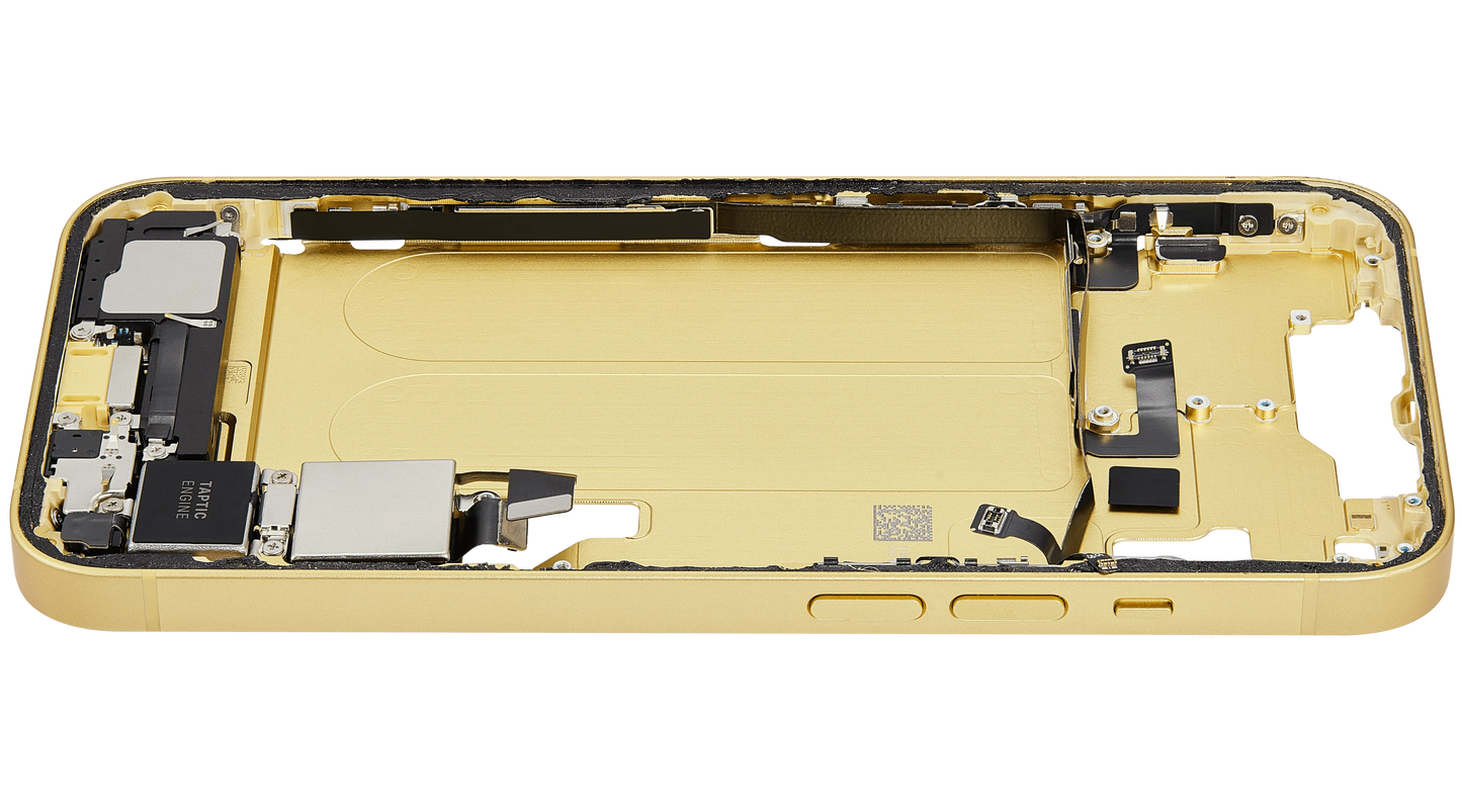 Mid-Frame Housing W/ Charging Port Flex & Small Parts For iPhone 14 (US Version) (Pull) (Yellow)