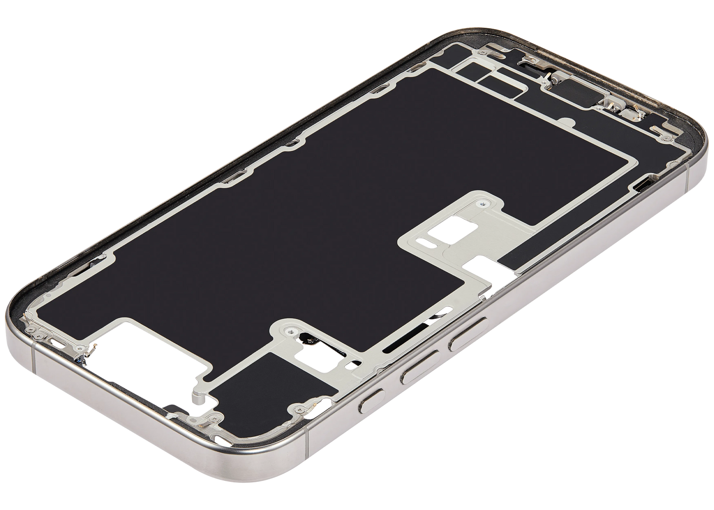 Mid-Frame Housing W/ Charging Port Flex & Small Parts For iPhone 16 Pro (US Version) (Pull) (Natural Titanium)