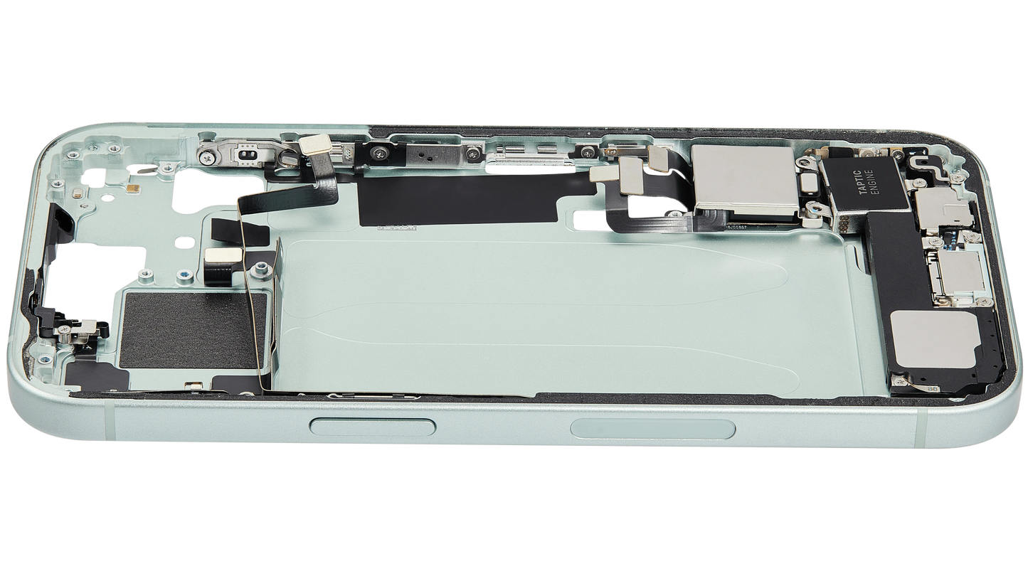 Mid-Frame Housing W/ Charging Port Flex & Small Parts For iPhone 15 (US Version) (Pull) (Green)