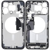 Mid-Frame Housing W/ Charging Port Flex & Small Parts For iPhone 15 Pro Max (US Version) (Pull) (Blue Titanium)