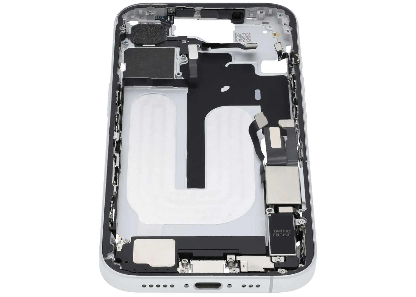Mid-Frame Housing W/ Charging Port Flex & Small Parts For iPhone 16 (US Version) (Pull) (White)