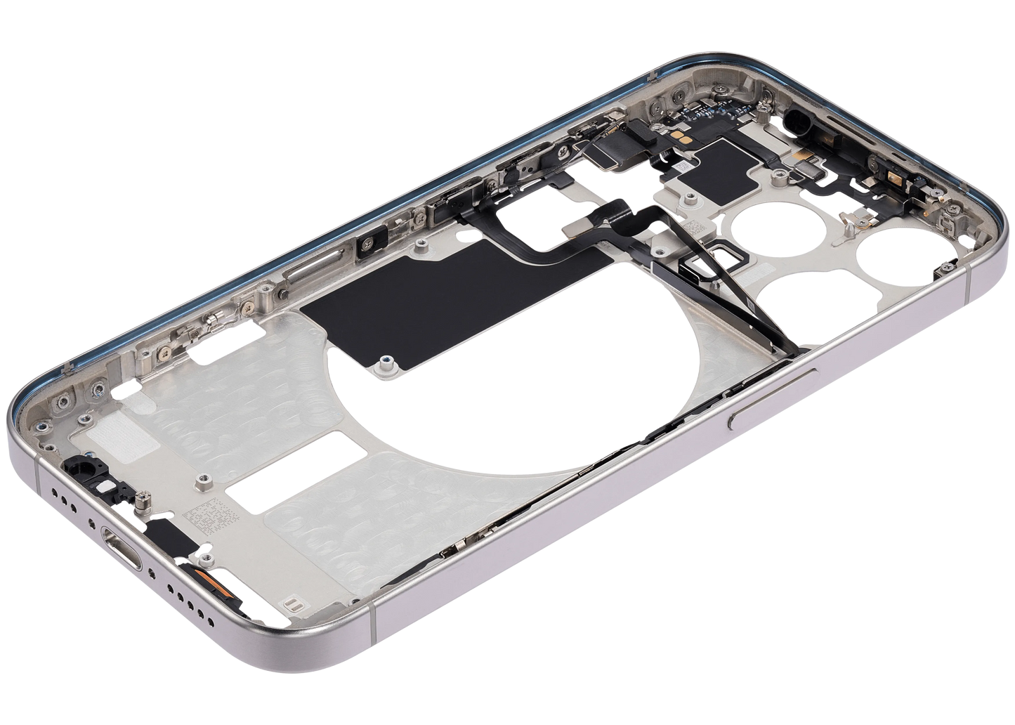 Mid-Frame Housing W/ Small Parts For iPhone 15 Pro (EU / Global Version) (Pull) (White Titanium)