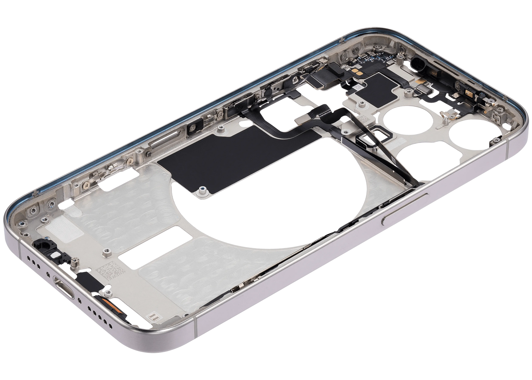 Mid-Frame Housing W/ Small Parts For iPhone 15 Pro (EU / Global Version) (Pull) (White Titanium)