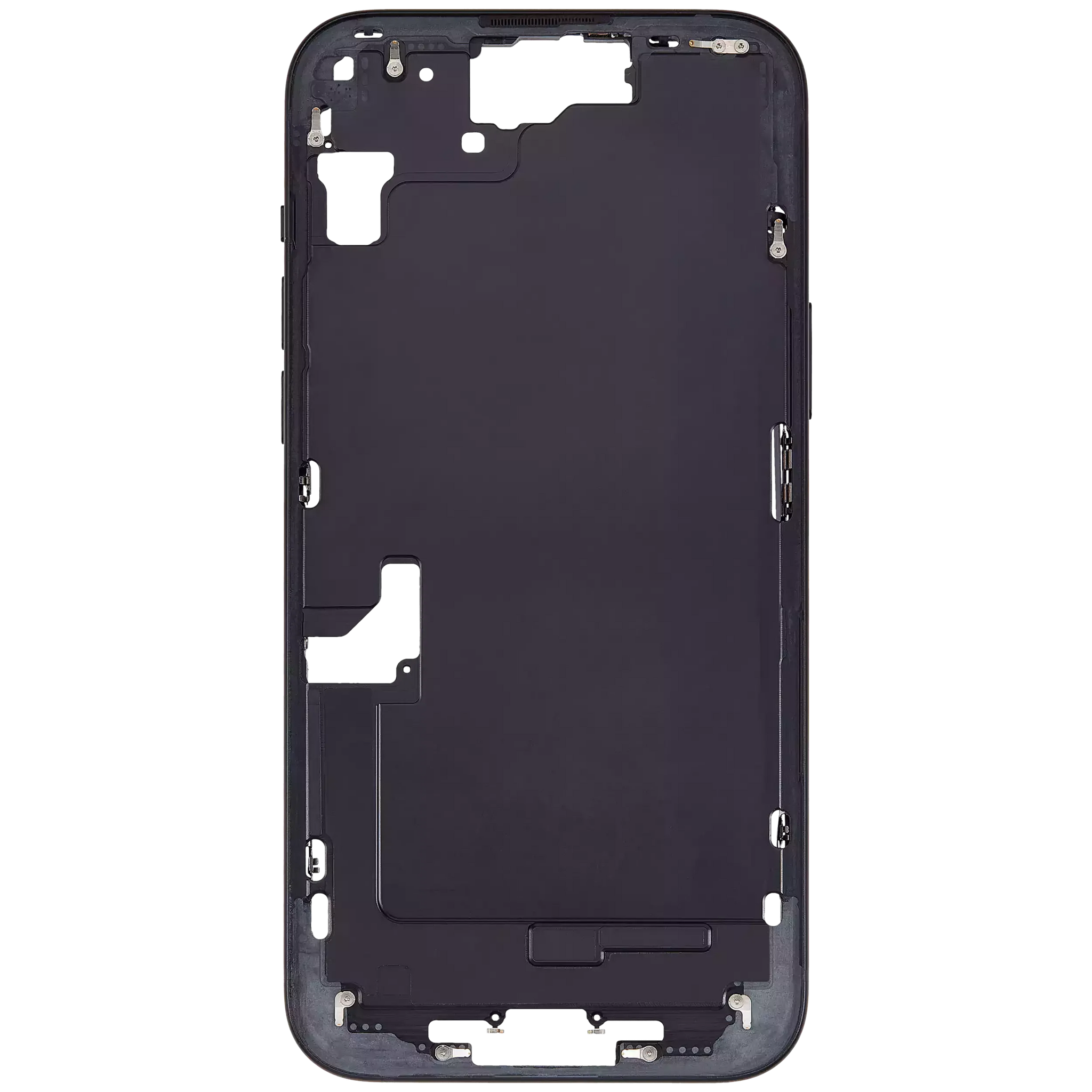 Mid-Frame Housing W/ Charging Port Flex & Small Parts For iPhone 15 Plus (EU / Global Version) (Pull) (Black)