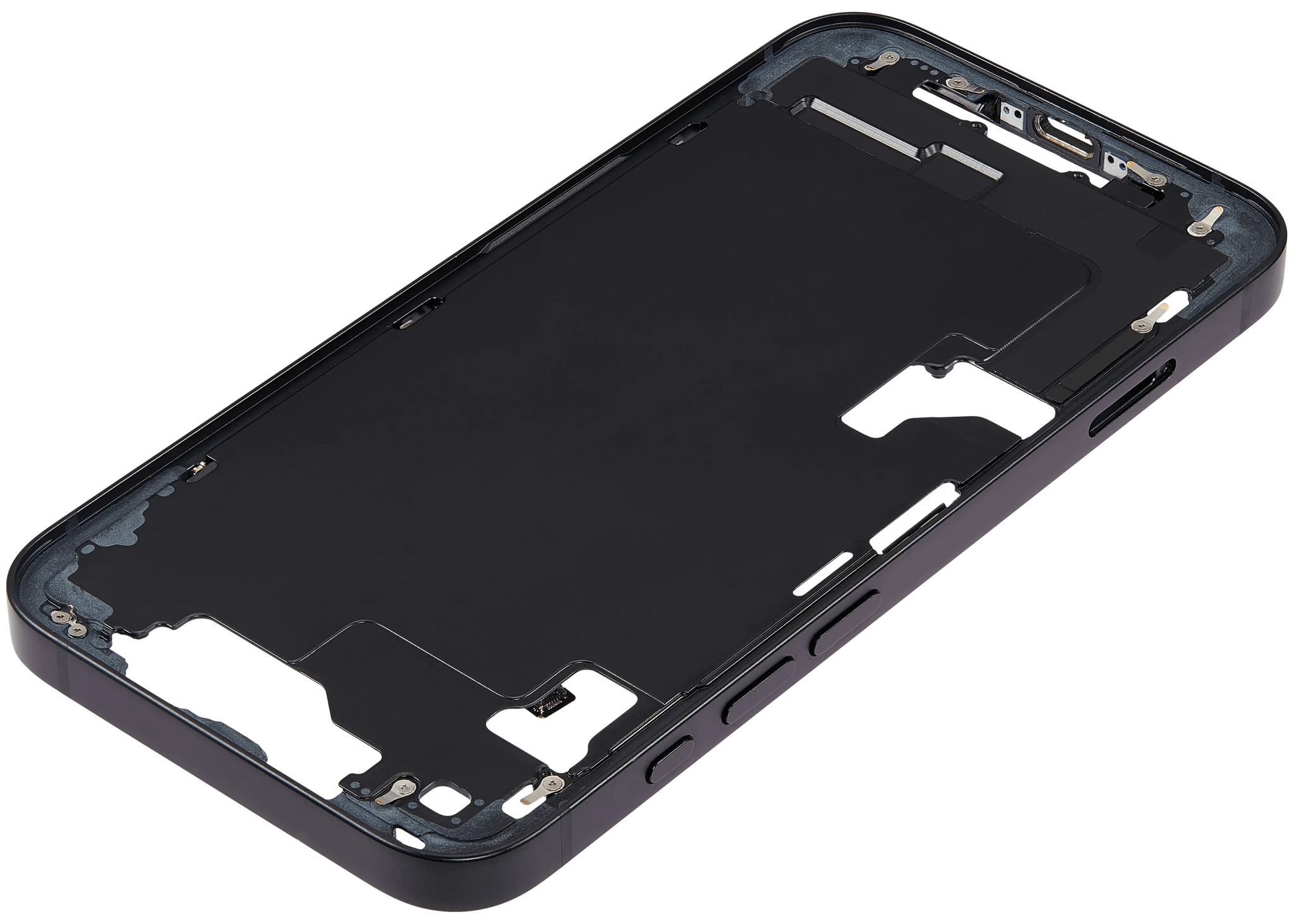 Mid-Frame Housing W/ Small Parts For iPhone 16e (EU / Global Version) (Pull) (Black)