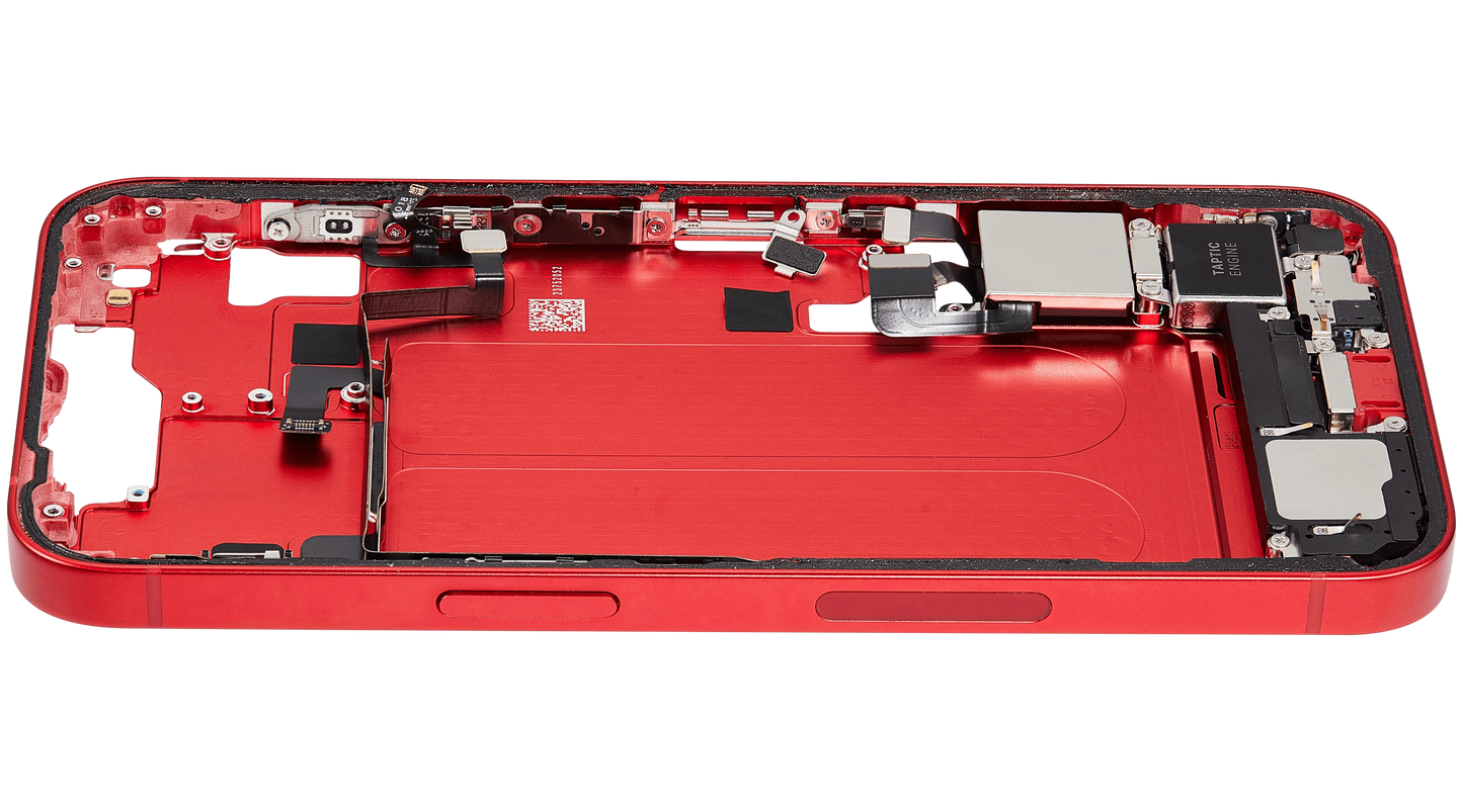 Mid-Frame Housing W/ Charging Port Flex & Small Parts For iPhone 14 (US Version) (Pull) (Red)