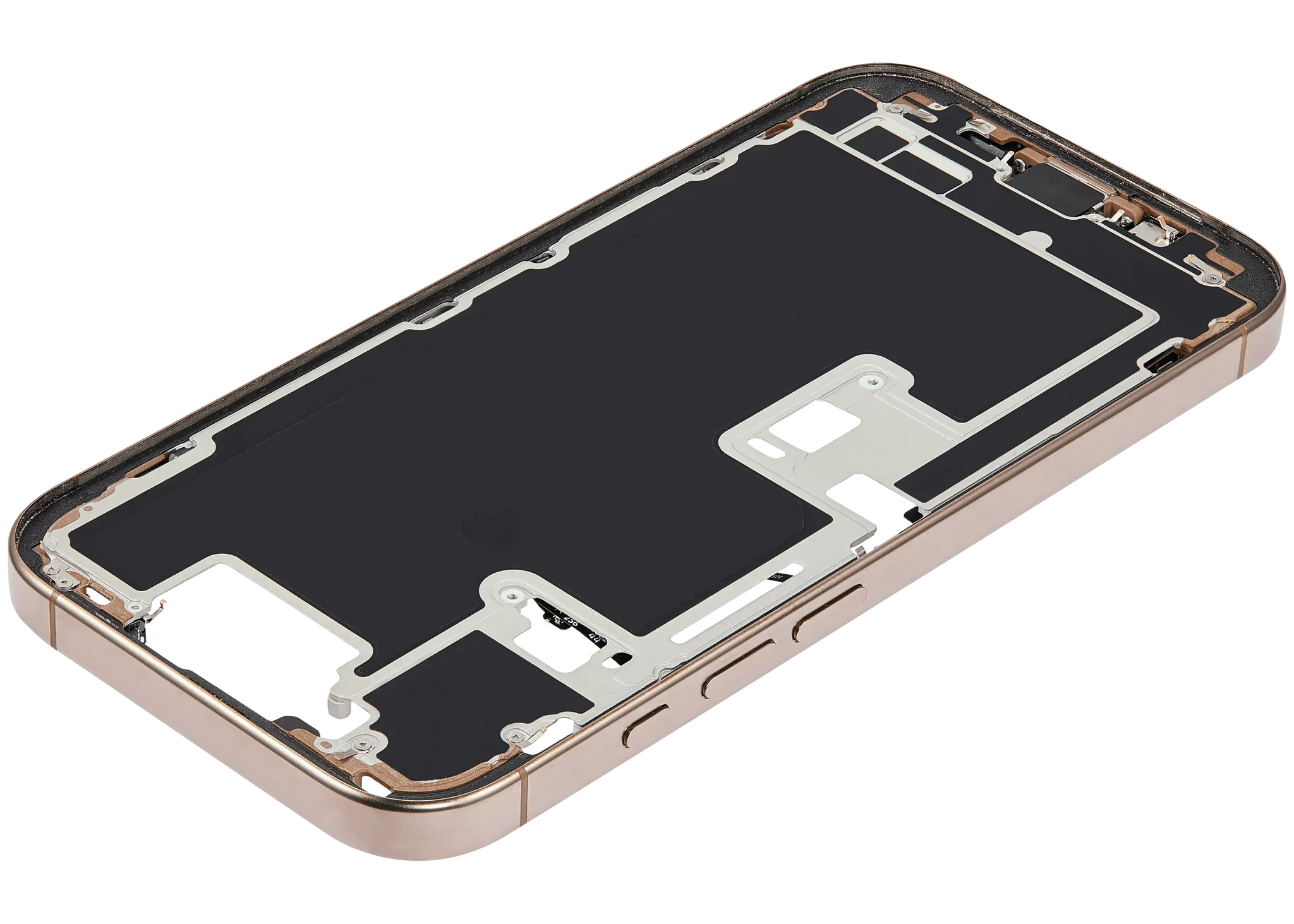 Mid-Frame Housing W/ Charging Port Flex & Small Parts For iPhone 16 Pro (US Version) (Pull) (Desert Titanium)