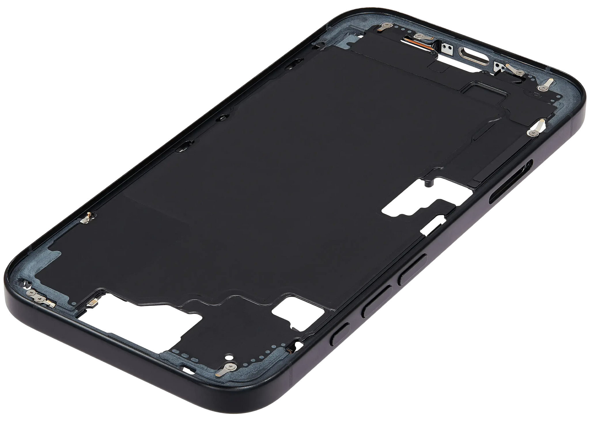 Mid-Frame Housing W/ Small Parts For iPhone 16 (EU / Global Version) (Pull) (Black)